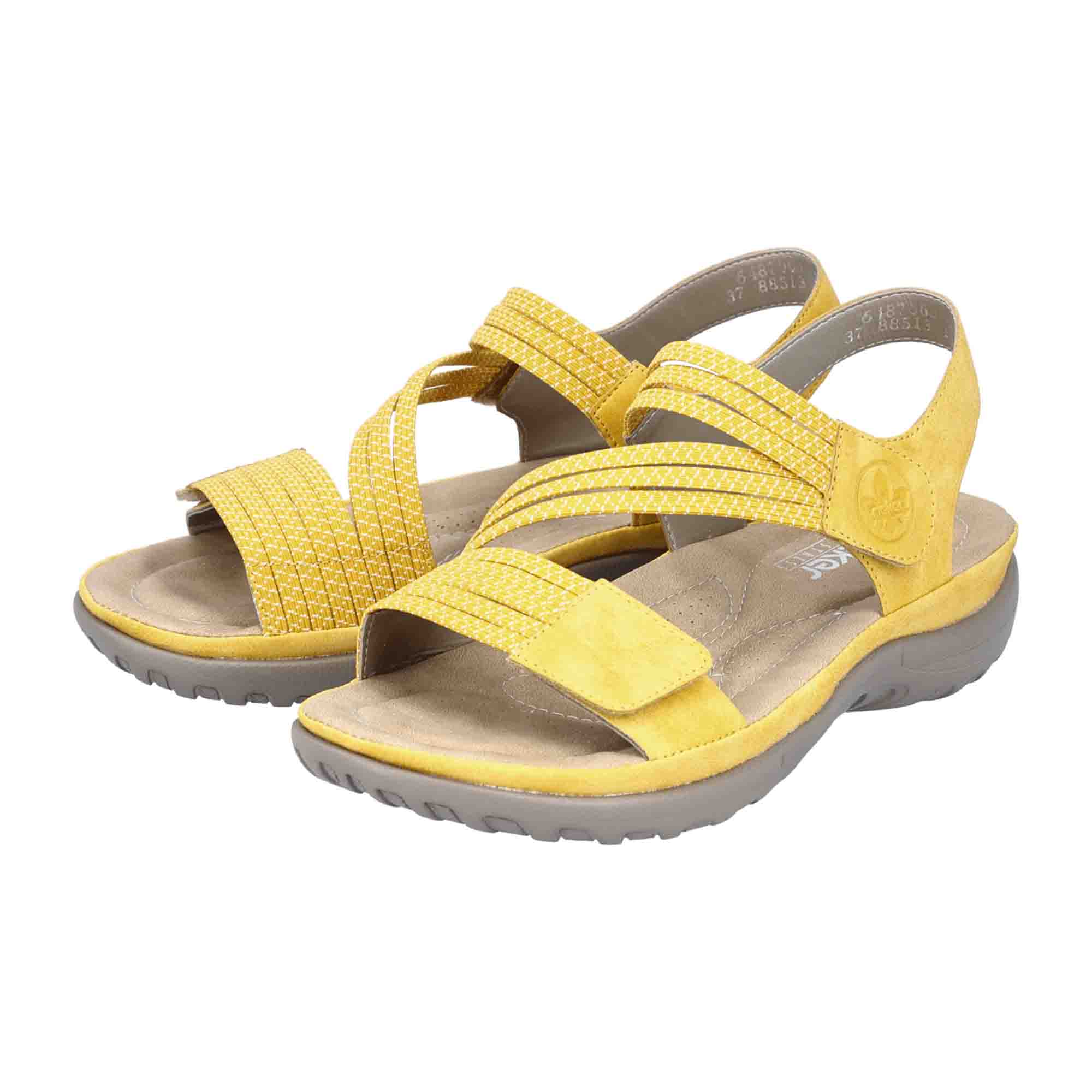 Rieker FSK Women's Sandals Yellow Comfortable Open Toe Velcro Closure