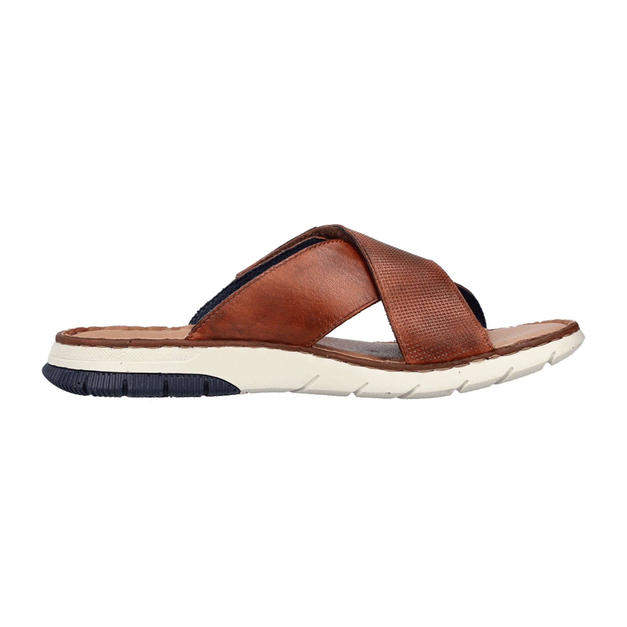 Rieker Men's Brown Blue Casual Slip-On Shoes Synthetic Leather Spring Summer