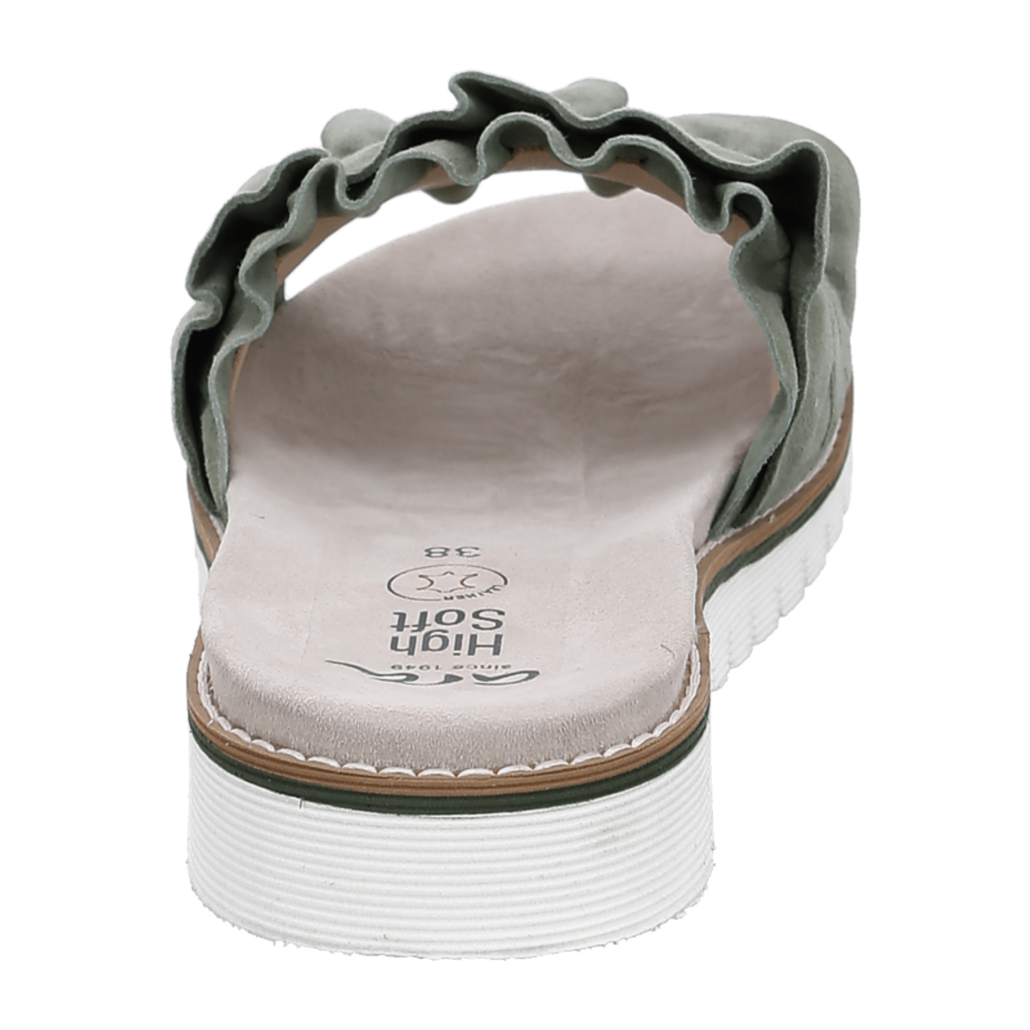 ARA Thyme Clogs for Women in Green with Hook-and-Loop Fastening, Suede and Leather Lining