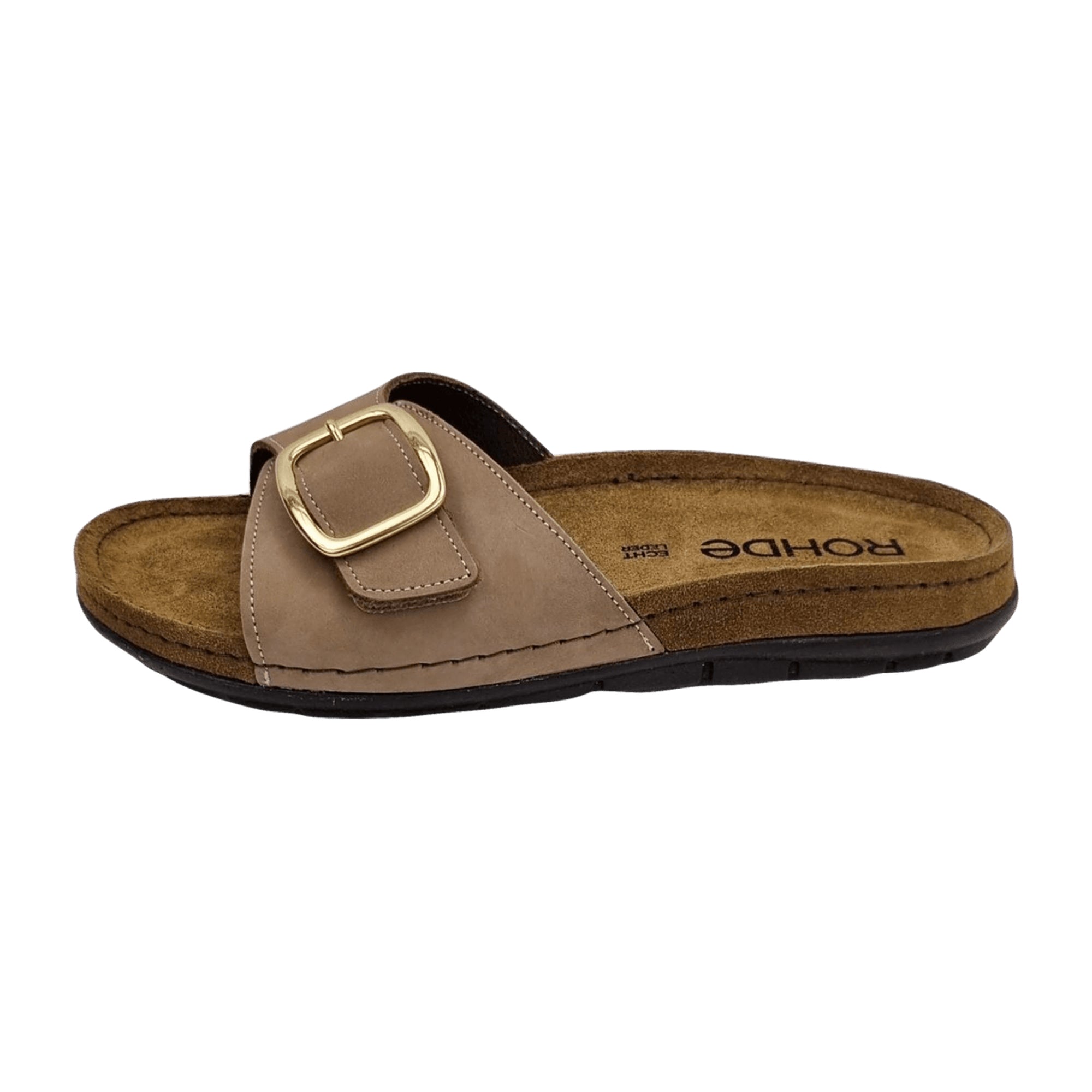 Rohde Classic Brown Nubuck Leather Women's Sandals with Velcro Closure