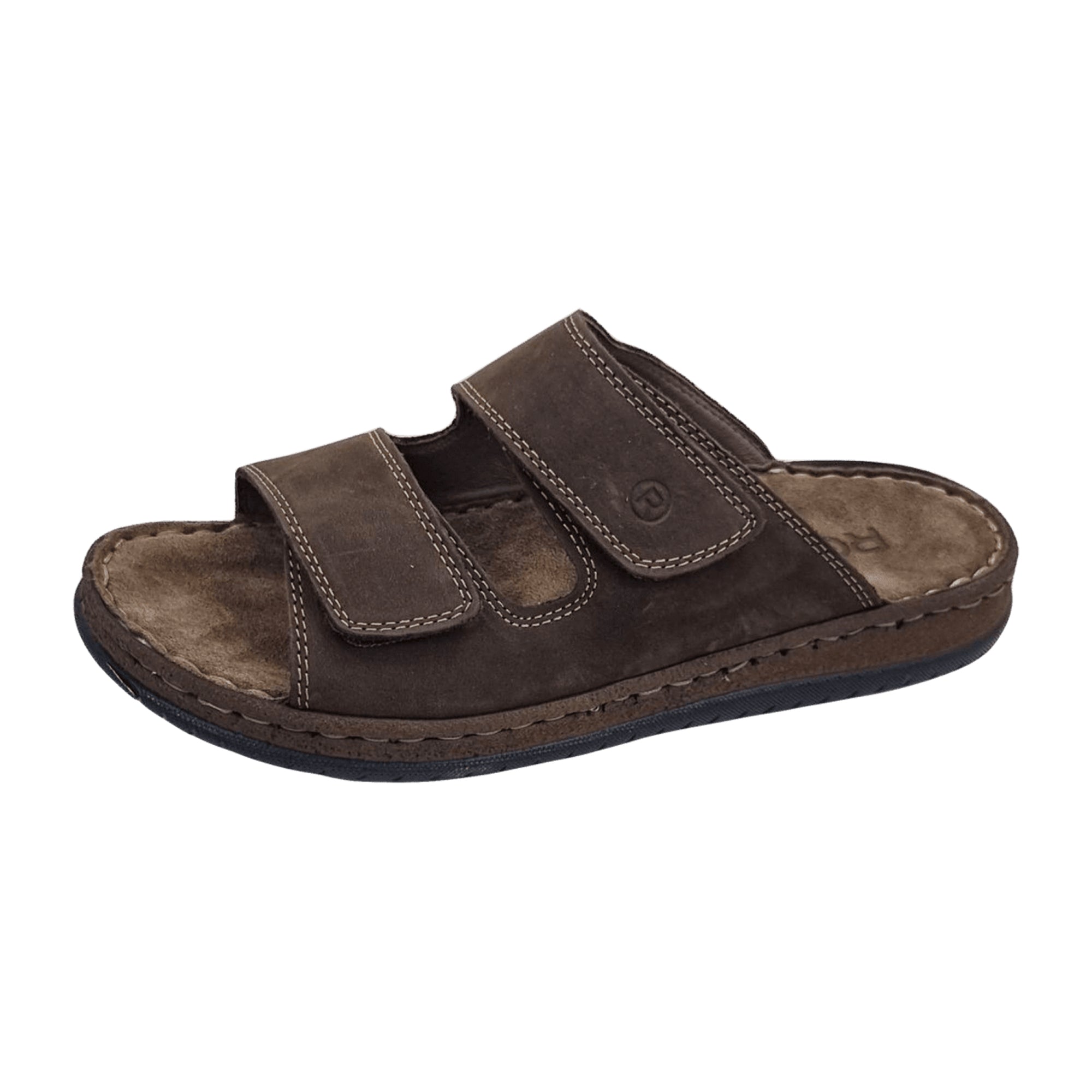 Rohde Men's Brown Nubuck Leather Sandals with Velcro Closure