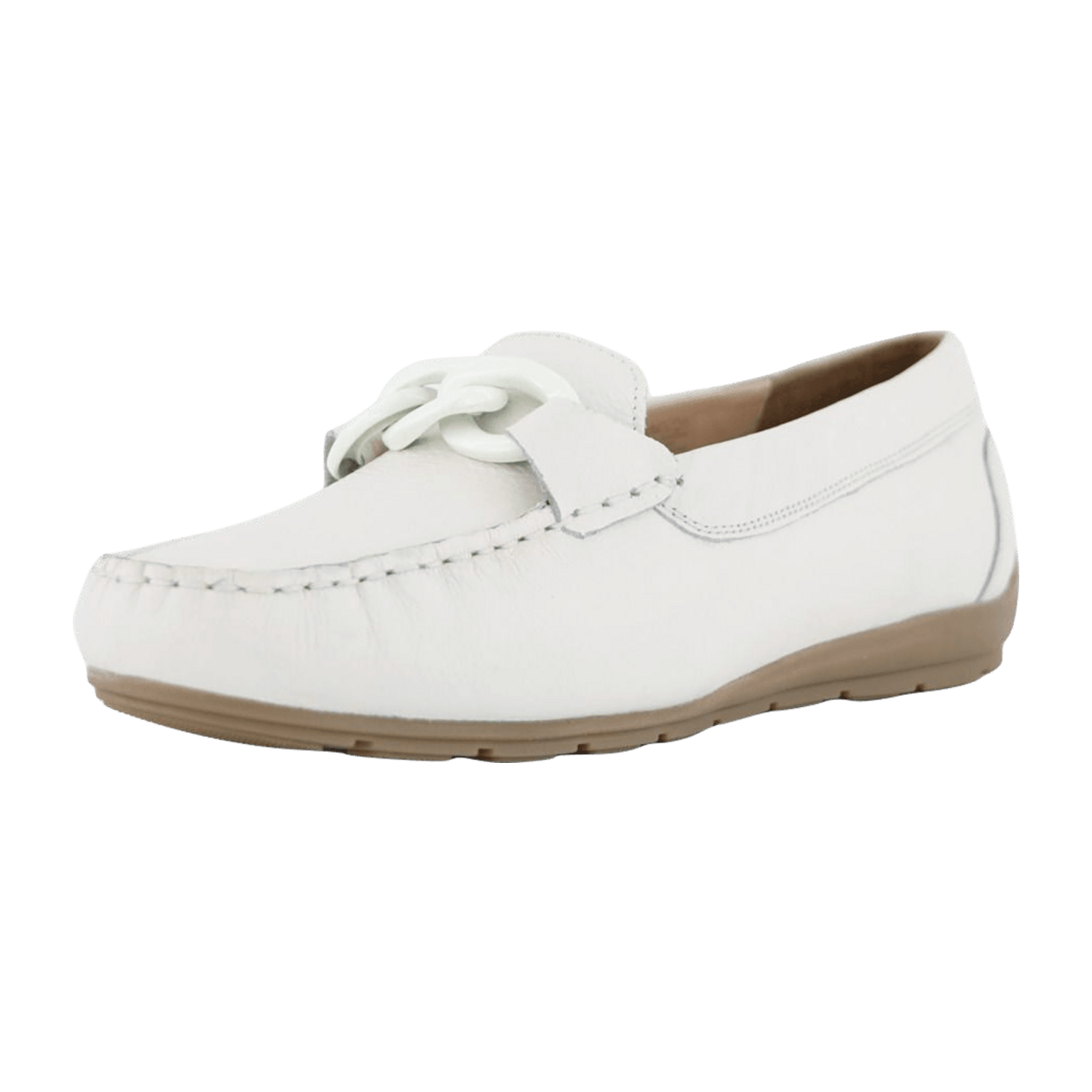 ARA ALABAMA Women's Leather Moccasin in Beige with Leather Lining and Rubber Sole