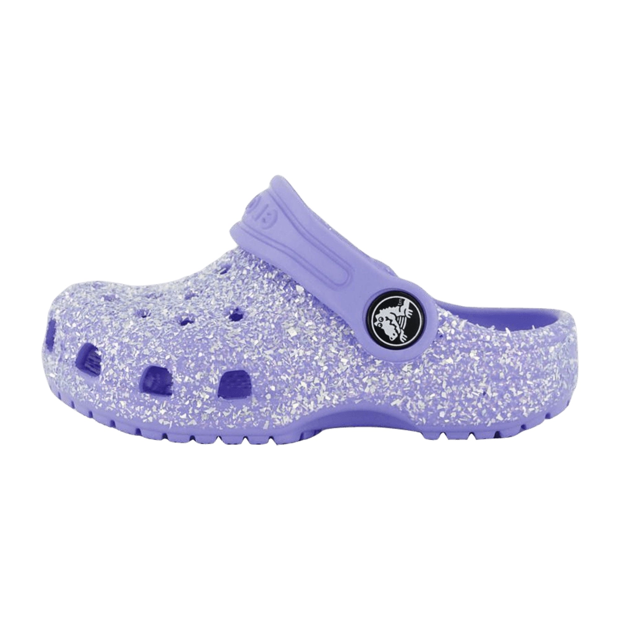 Crocs Classic Glitter Clog for Kids - Sparkling Purple Comfort Footwear