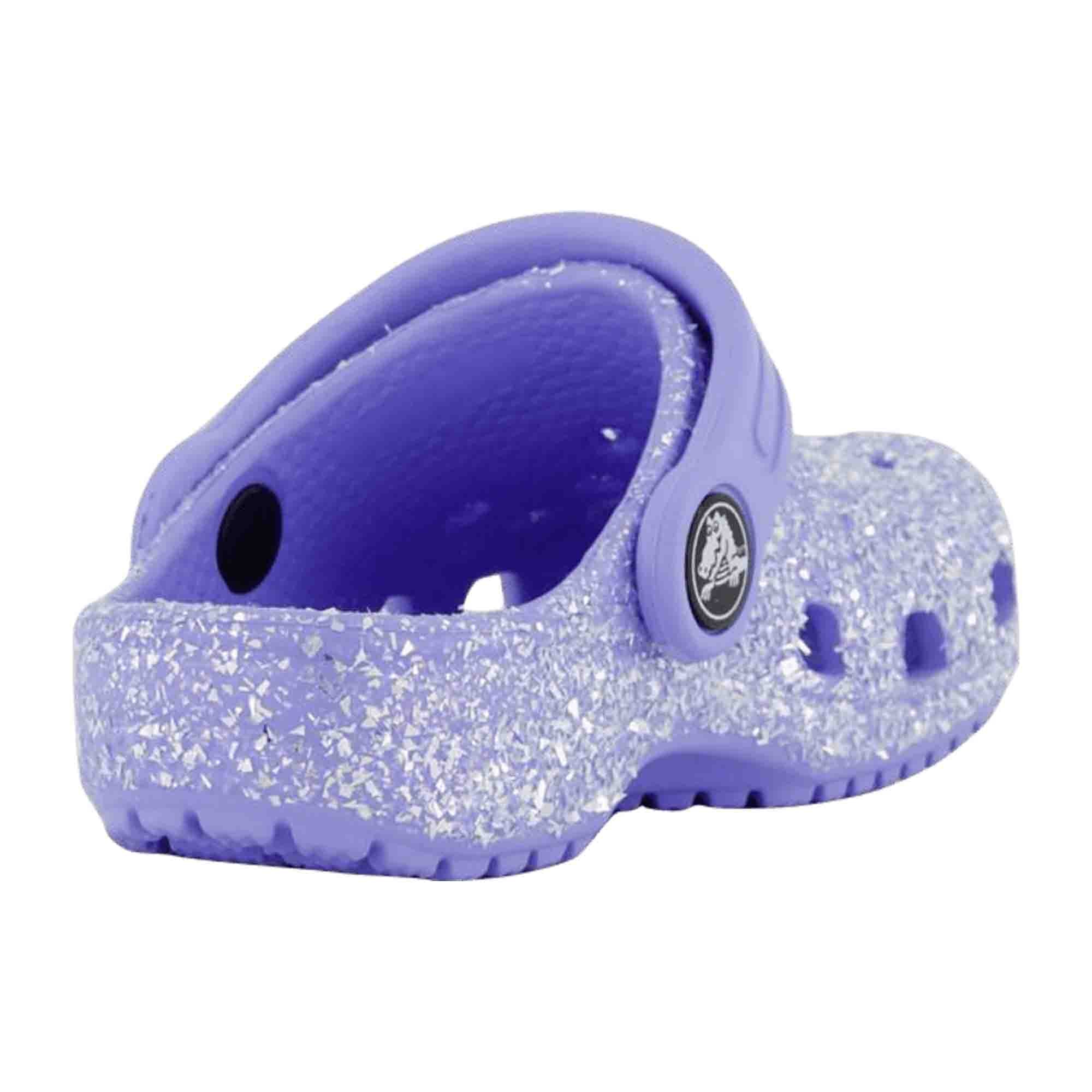 Crocs Classic Glitter Clog for Kids - Sparkling Purple Comfort Footwear