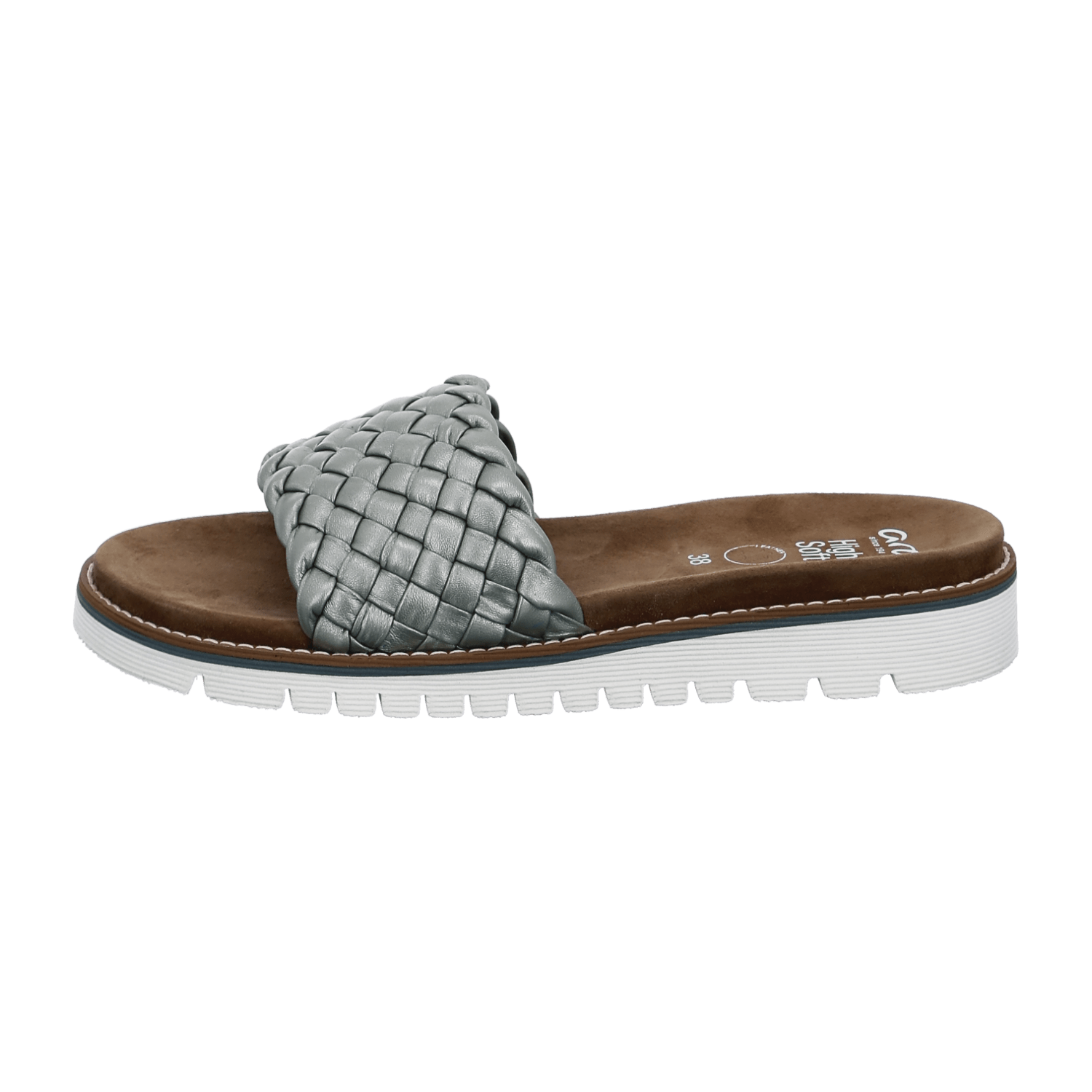 ARA Kent Sport Sandals for Women in Grey Smooth Leather with Hook-and-Loop Fastening