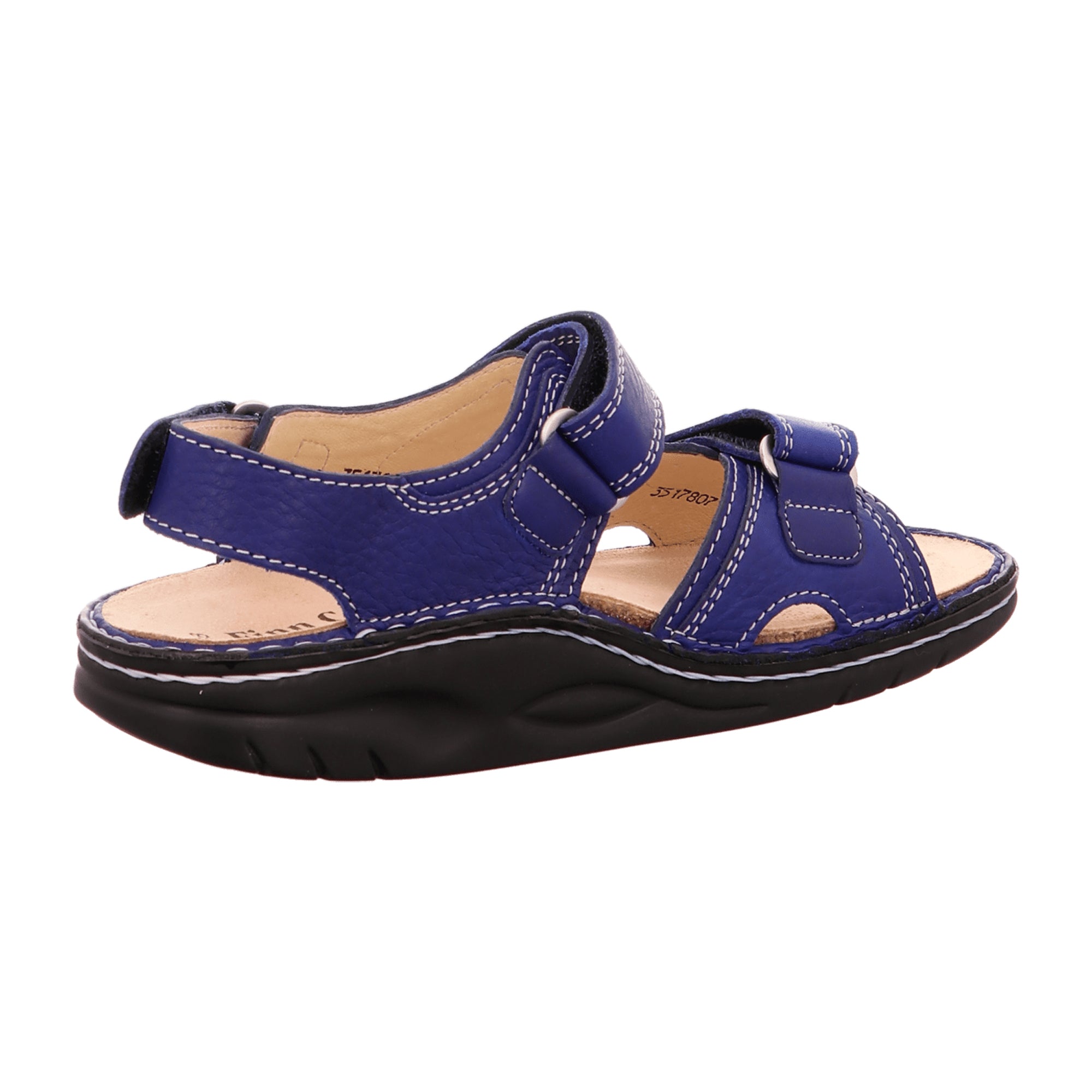 Finn Comfort Yuma Women's Sandals - Adjustable, Comfortable, Removable Insole, Blue Leather (Hillcrest)