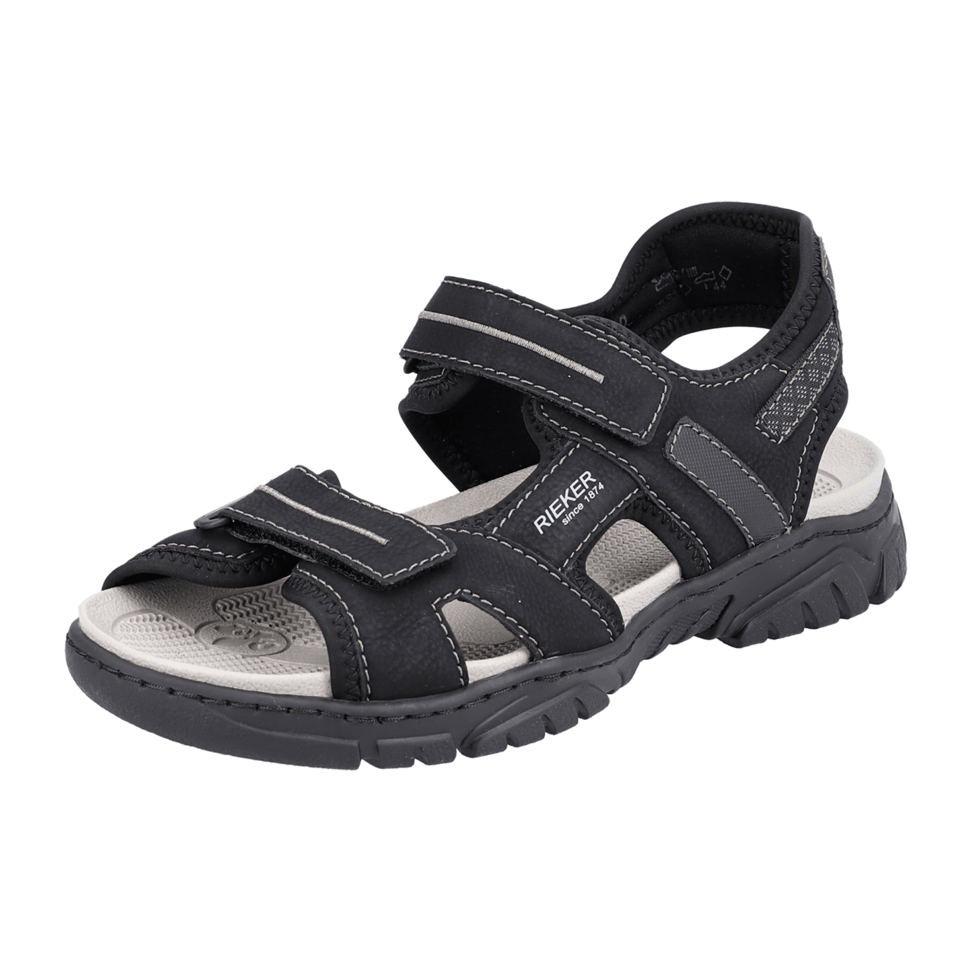 Rieker FSK Men's Black Sandals for Spring and Summer