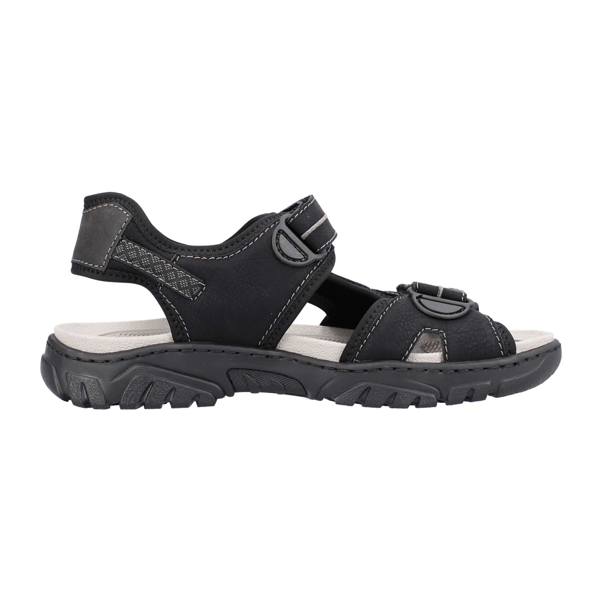 Rieker FSK Men's Black Sandals for Spring and Summer