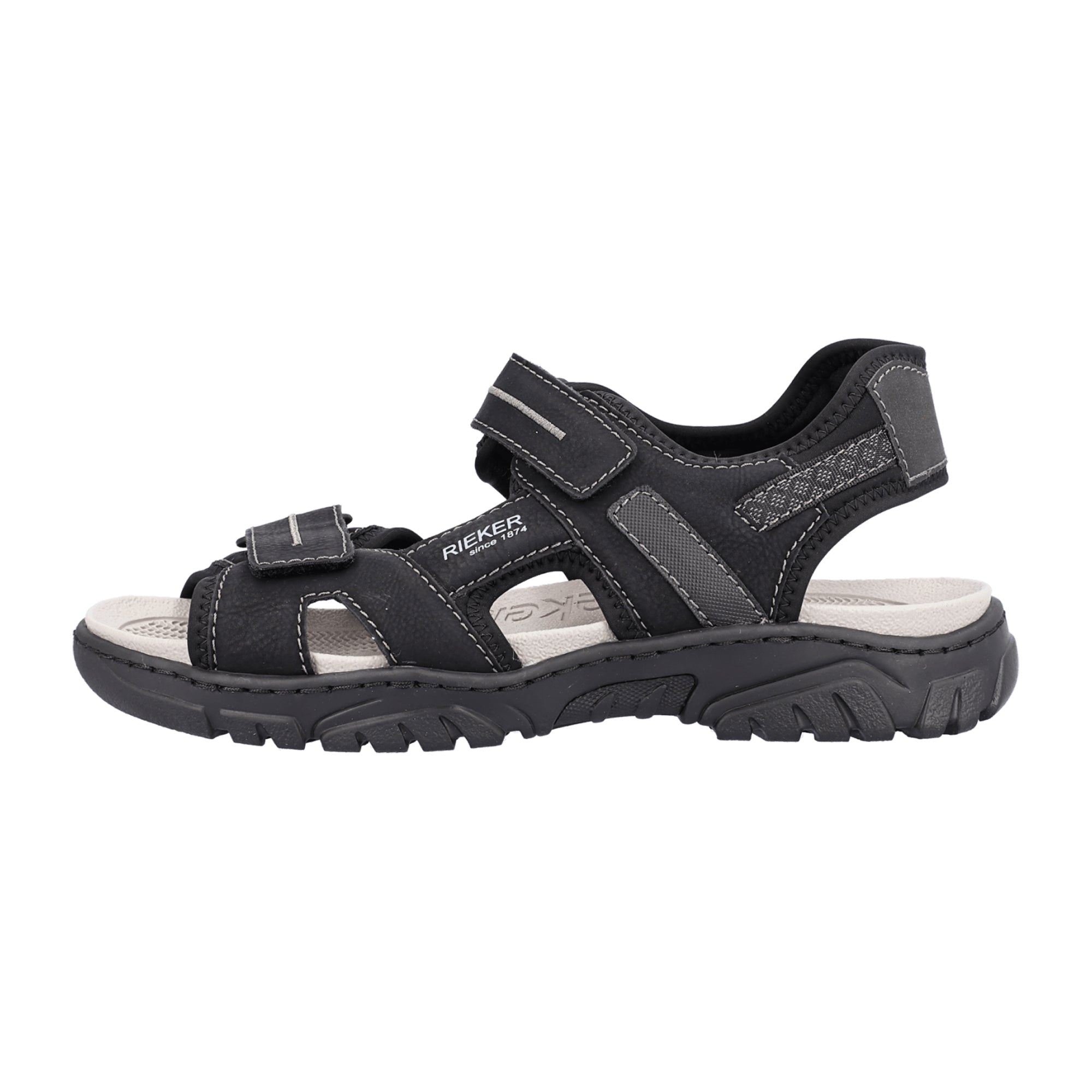 Rieker FSK Men's Black Sandals for Spring and Summer
