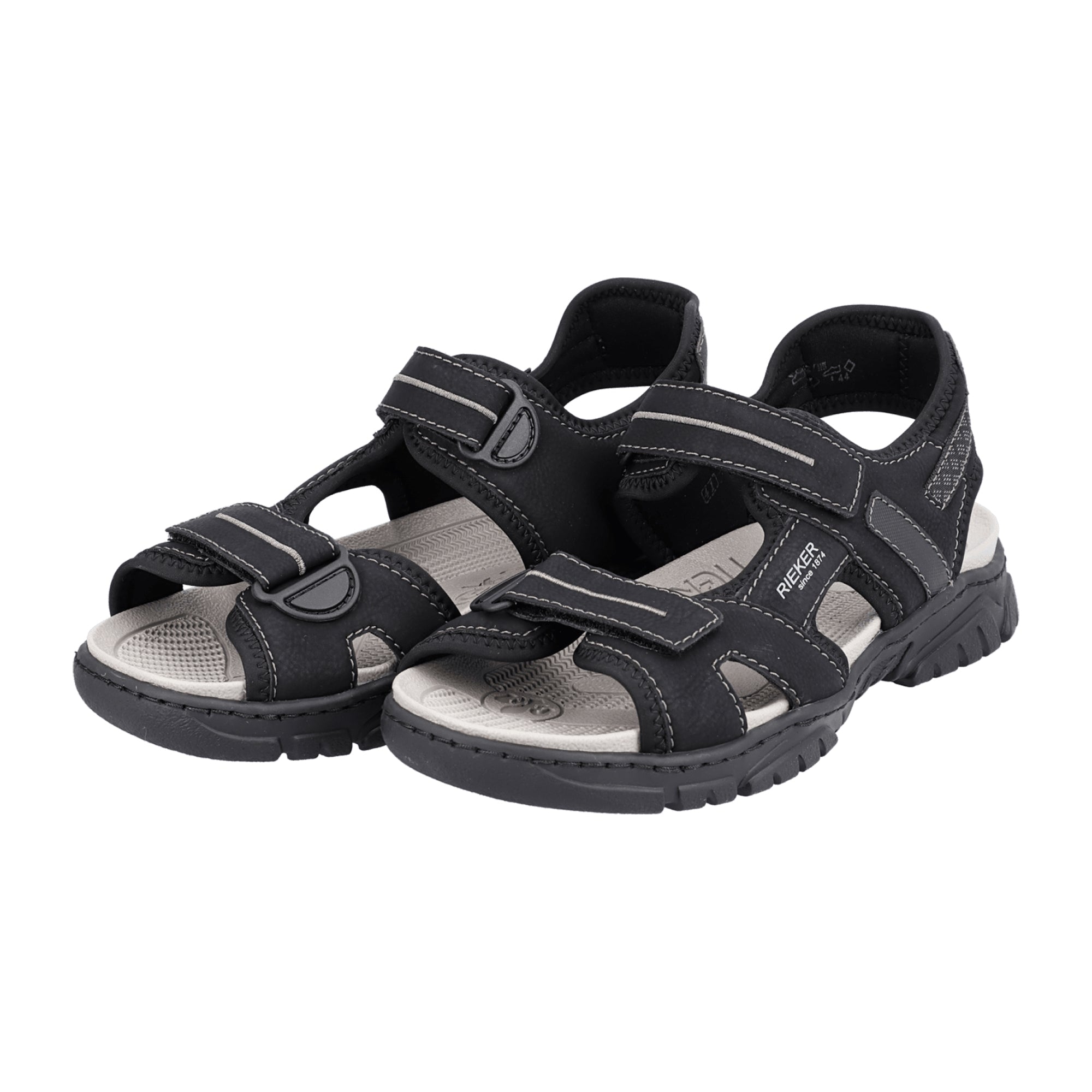 Rieker FSK Men's Black Sandals for Spring and Summer