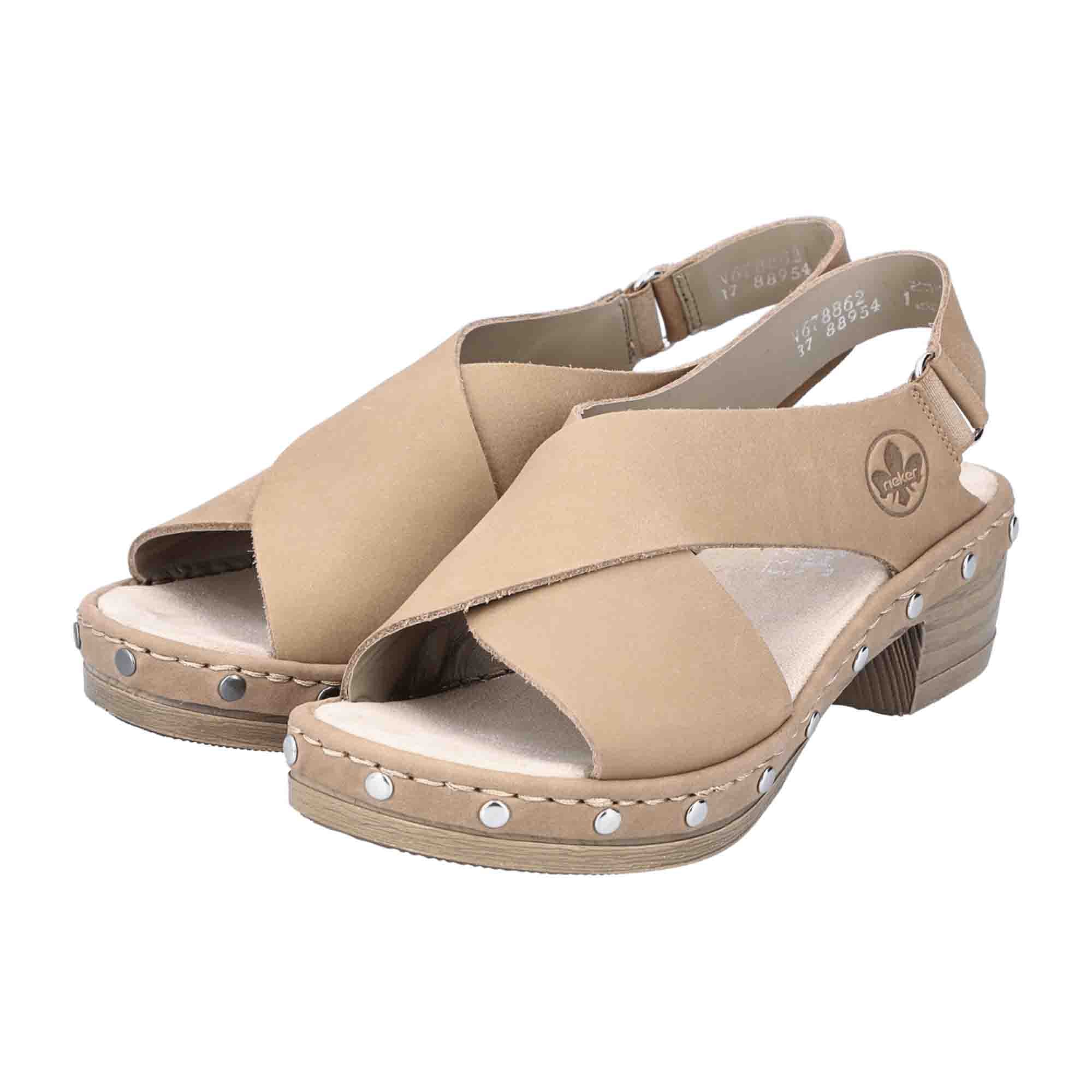 Rieker Beige Women's Sandals Spring Summer 2024 Comfortable and Stylish