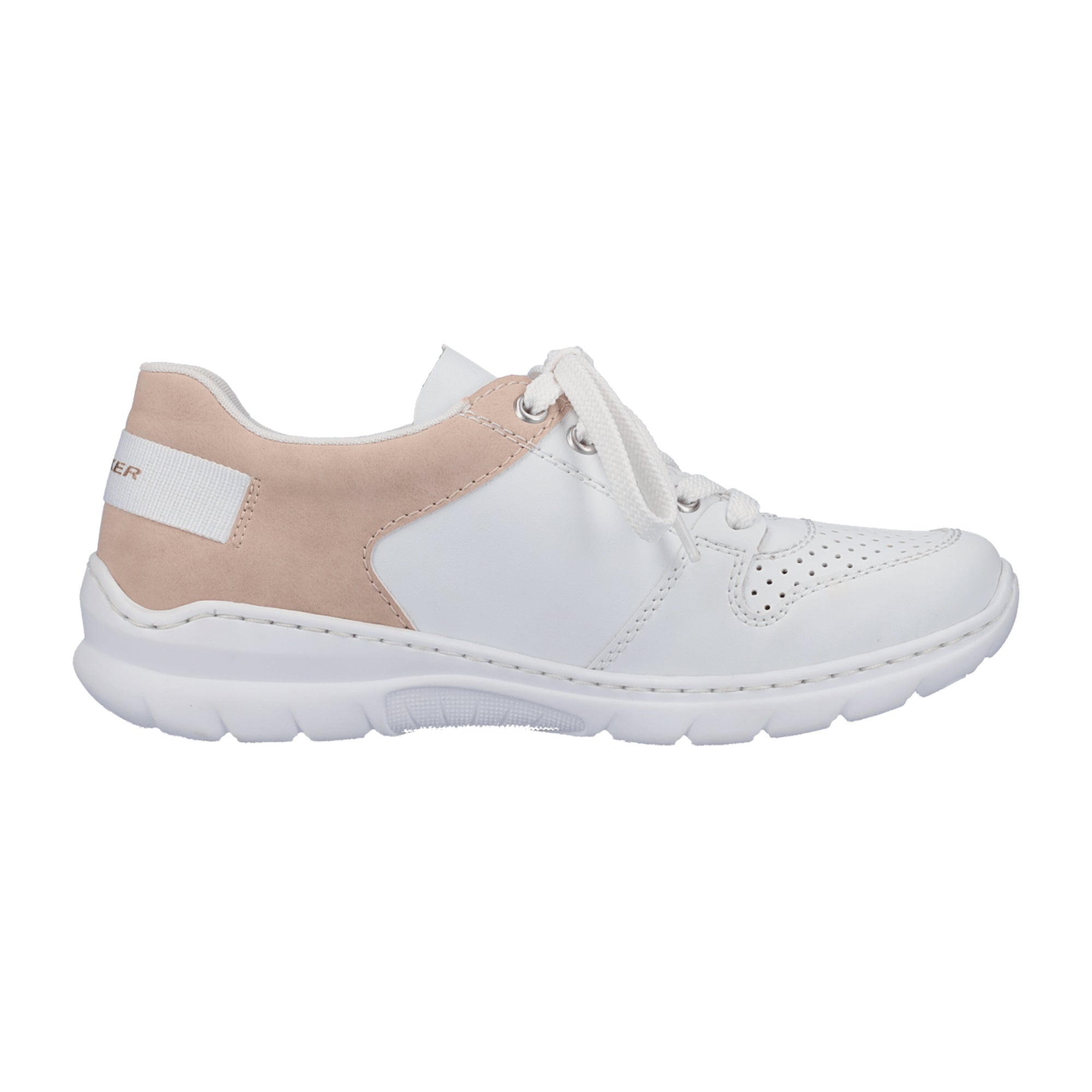 Rieker Comfortable Women's Lace-Up Shoes White Synthetic Leather Casual Sneakers