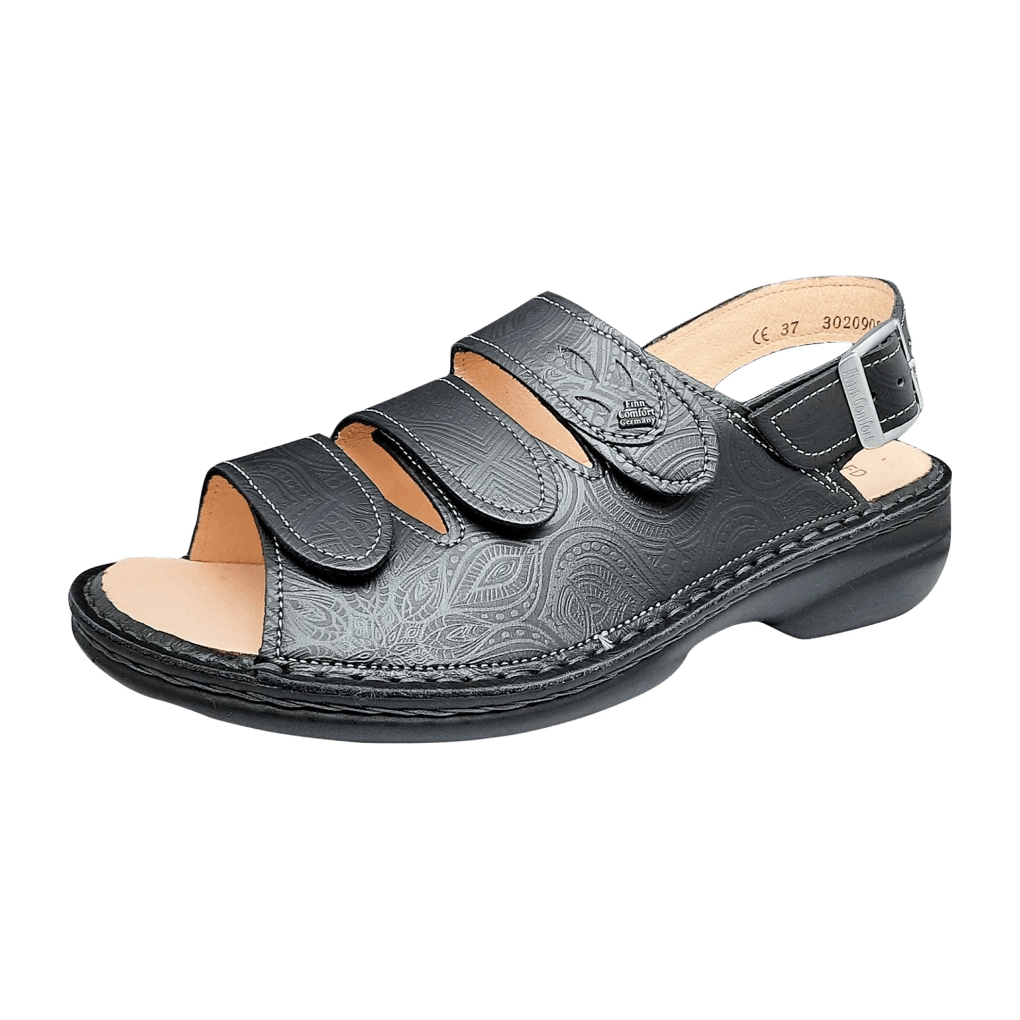 Finn Comfort Saloniki Women's Comfort Sandals, Black - Stylish & Durable