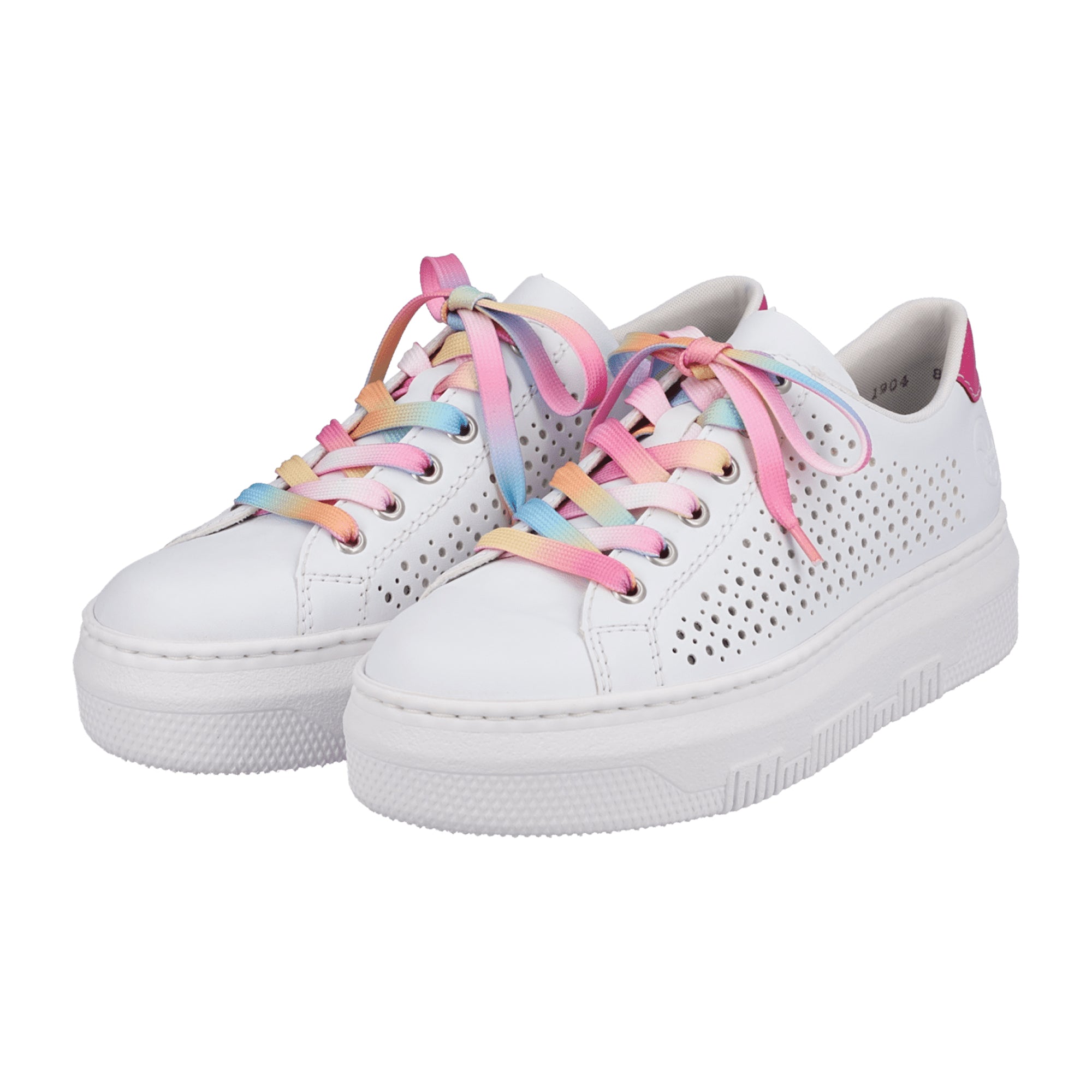 Rieker FSK Women's White Casual Shoes with 4.5 cm Platform Heel
