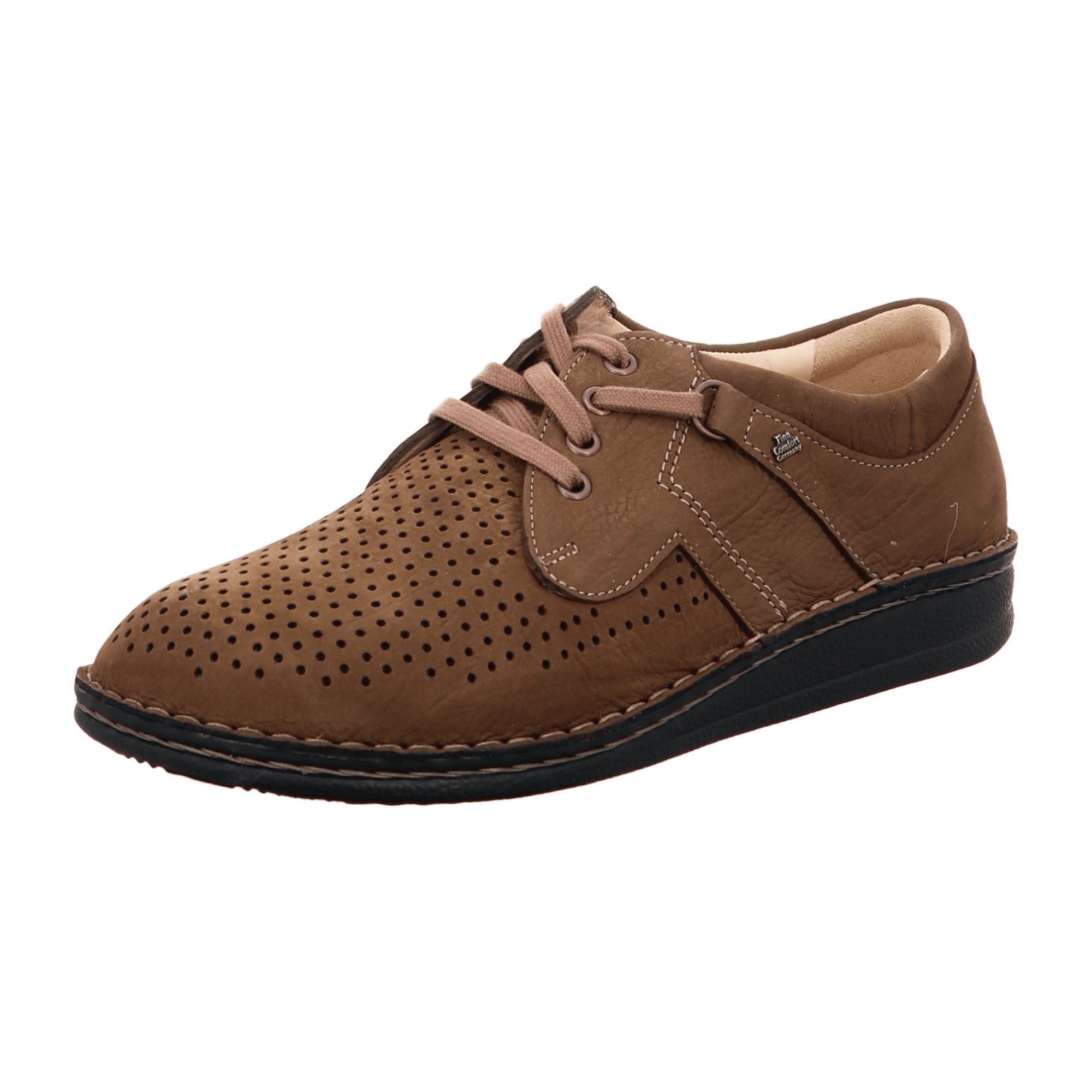 Finn Comfort Men's Stylish Comfort Lace-Up Shoes, Durable Brown Leather