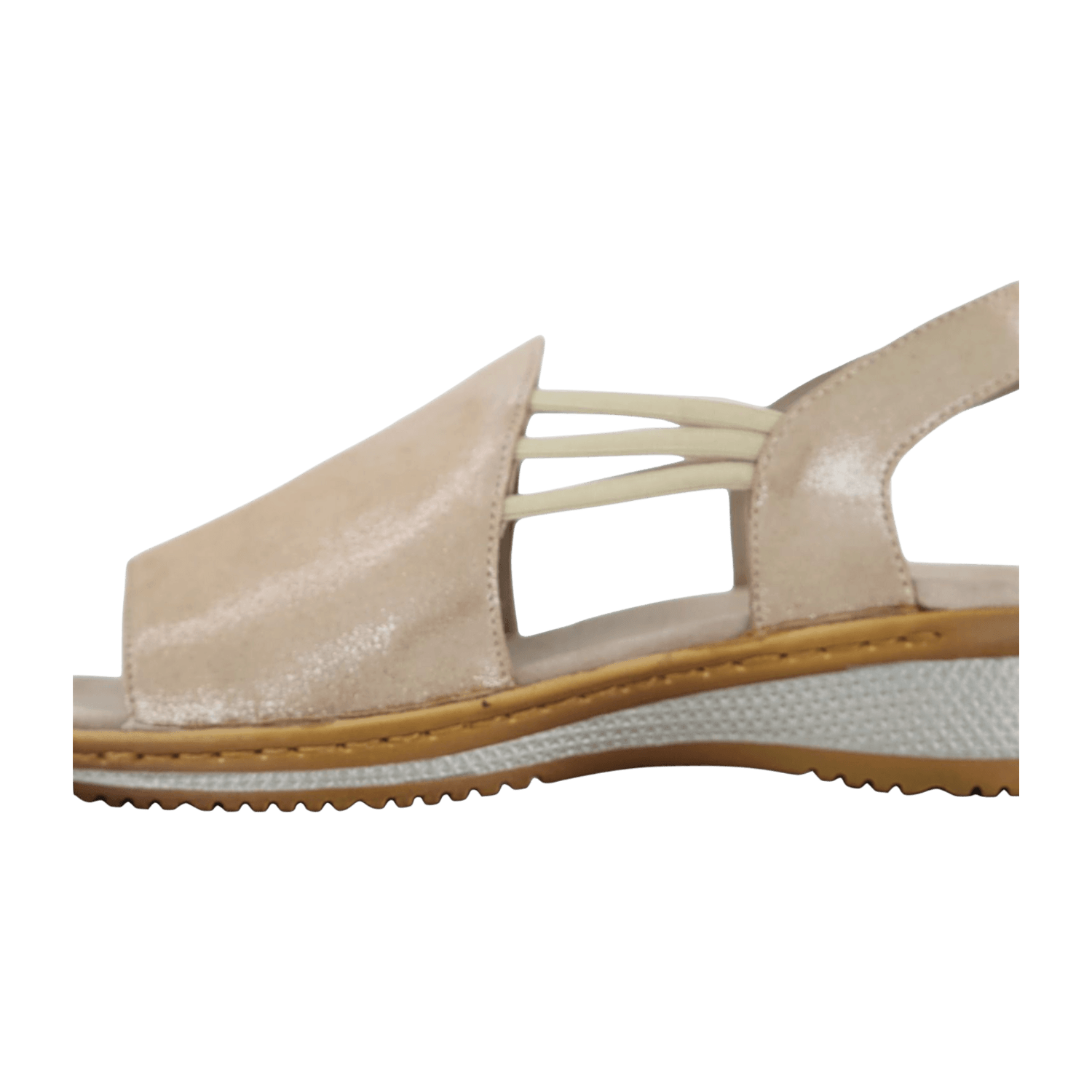 ARA HAWAII Women's Suede Sandals Beige with Hook-and-Loop Closure and Ankle Strap