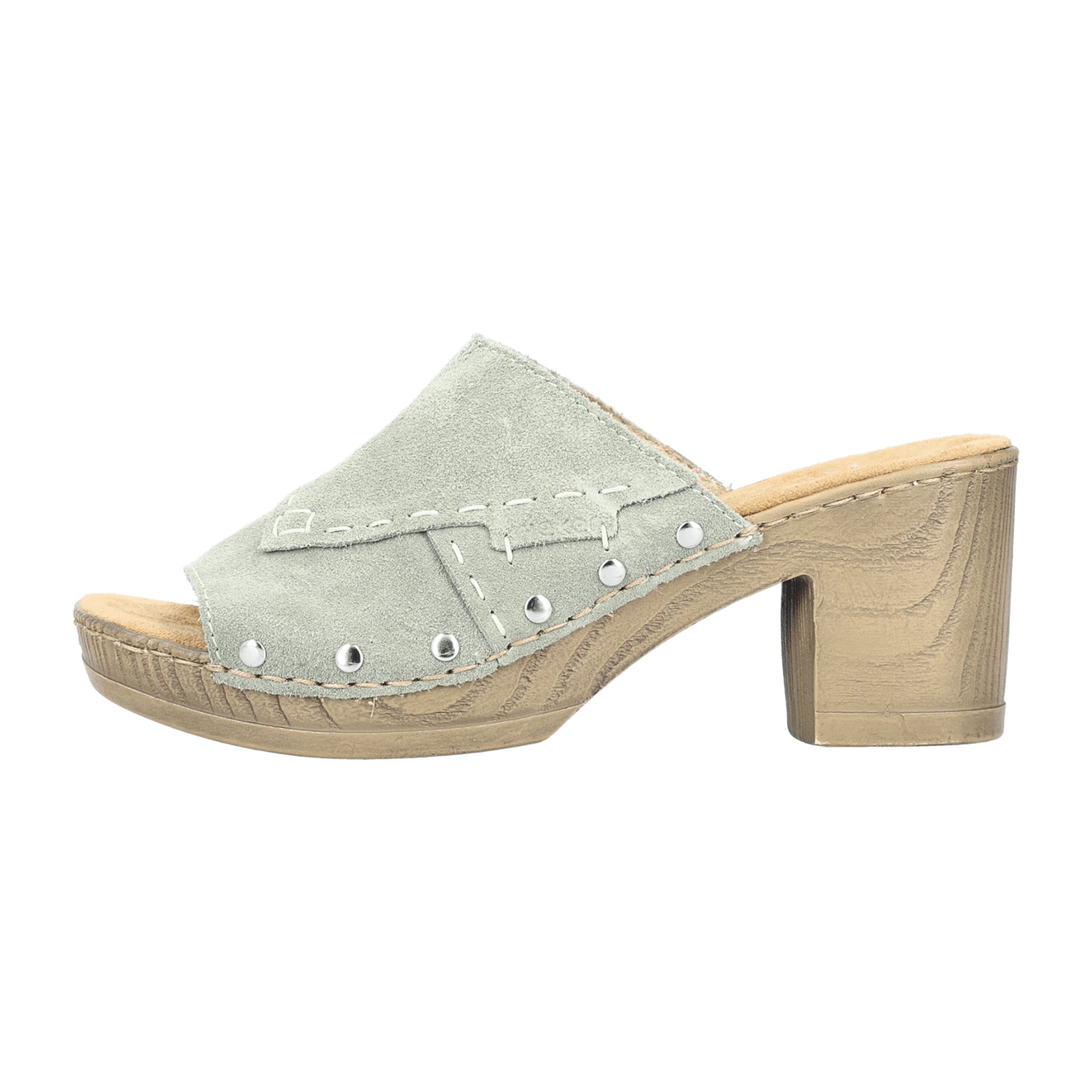 Rieker Women's Green Sandals with Block Heel and Open Toe