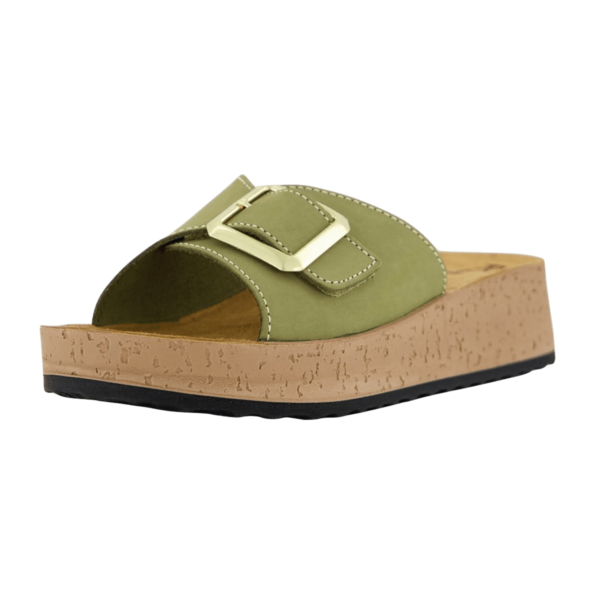 Rohde Classic Green Leather Women's Slip-On Sandals Spring Summer Collection