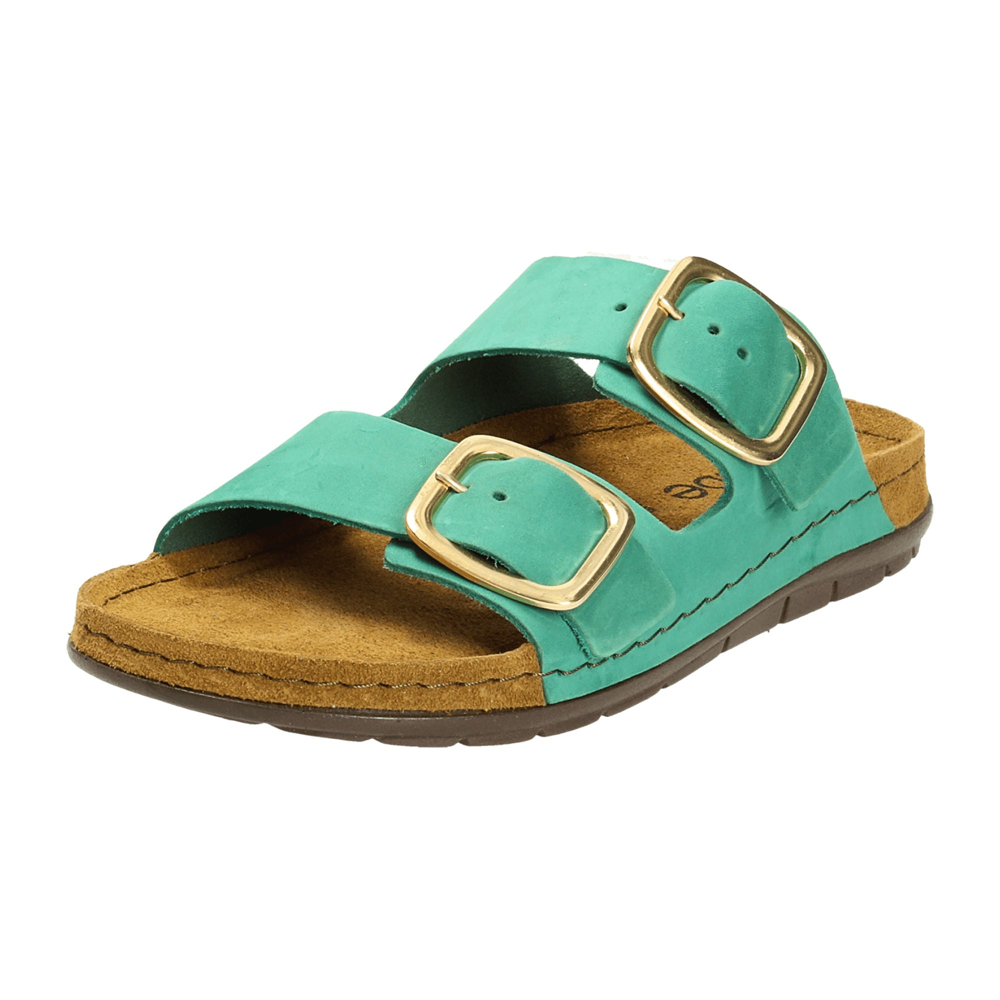 Rohde Classic Women's Slip-On Sandals Green Leather Open Toe Spring Summer Shoes