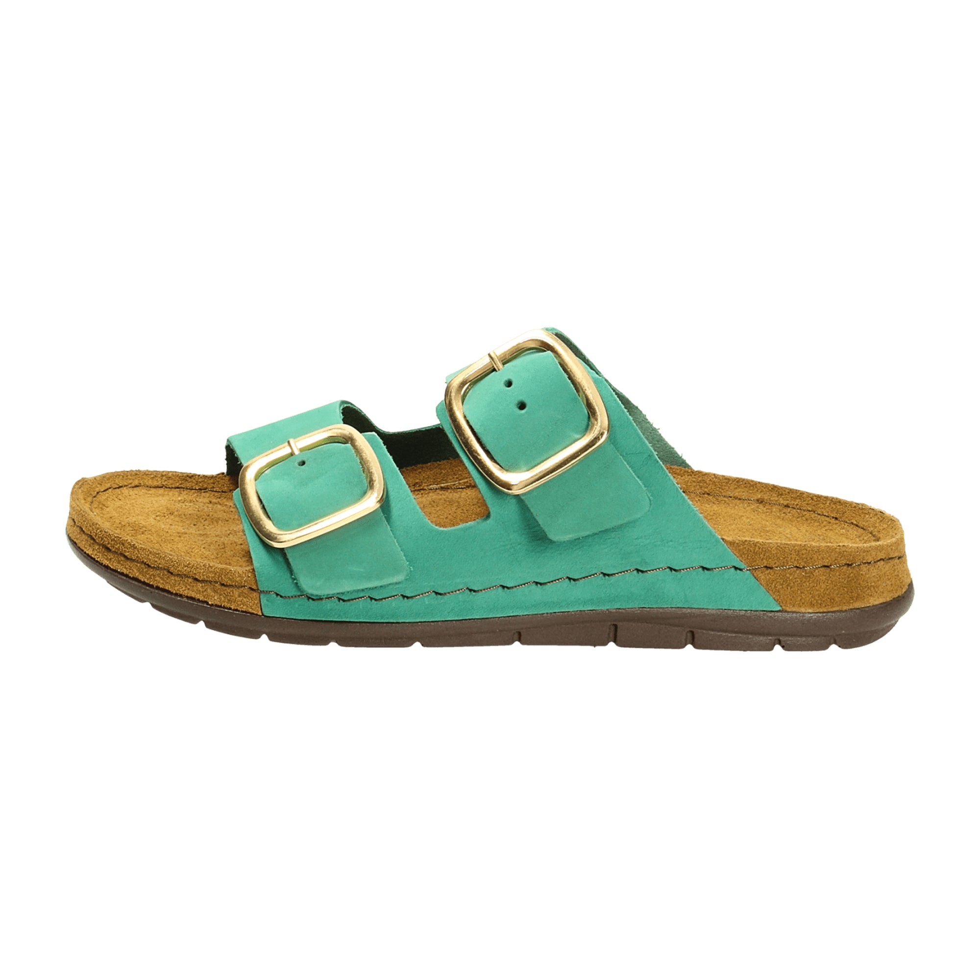 Rohde Classic Women's Slip-On Sandals Green Leather Open Toe Spring Summer Shoes