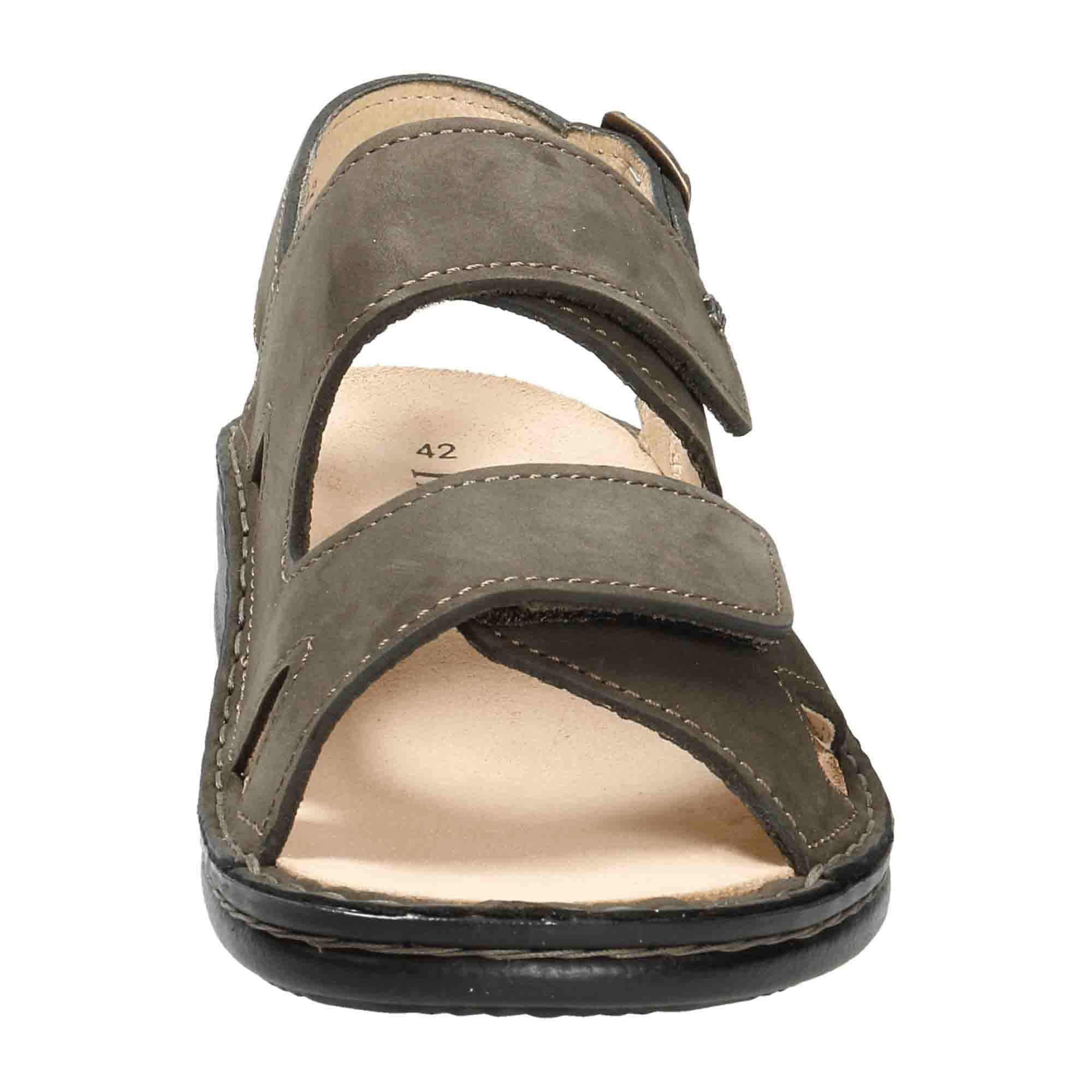 Finn Comfort Toro-Soft Men's Sandal in Mud Brown - Durable Nubuck Leather with Ergonomic Footbed