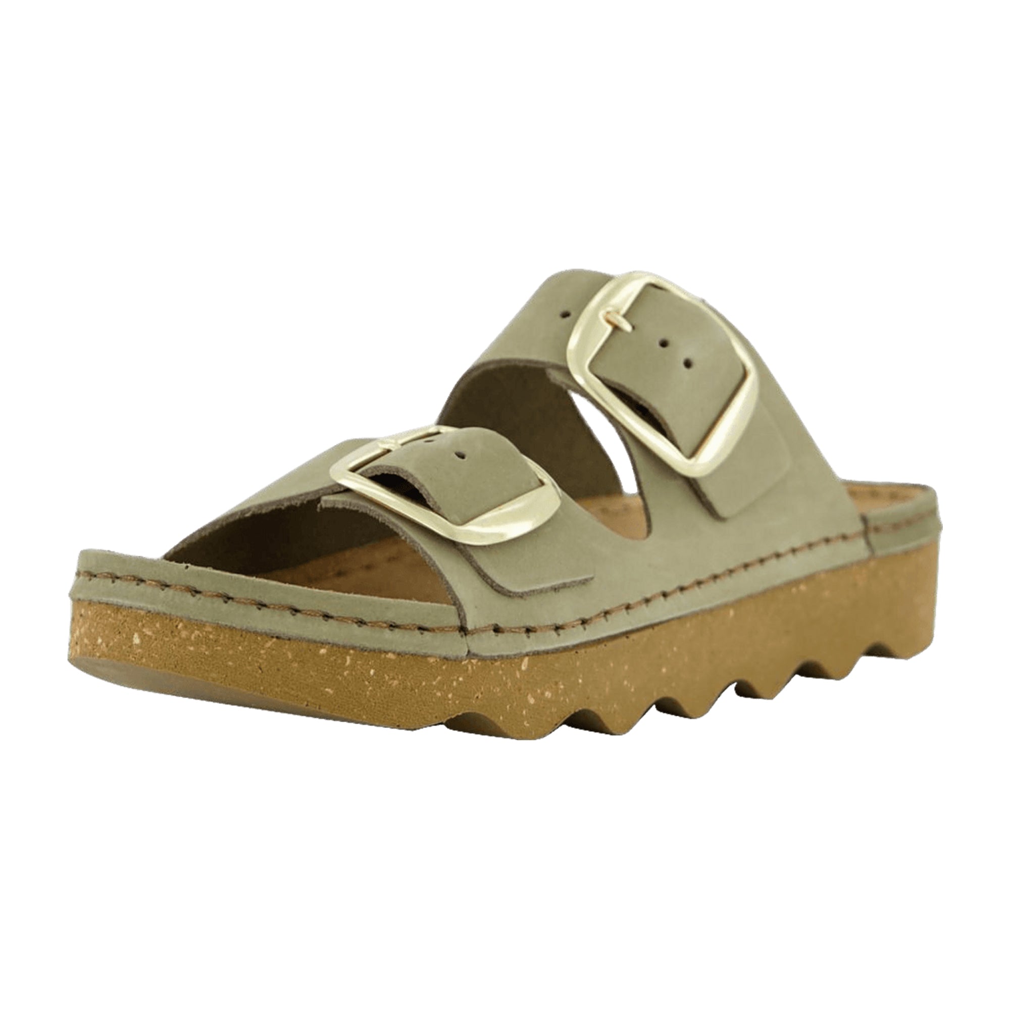 Rohde Foggia Green Nubuck Leather Sandals for Women with Buckle Closure