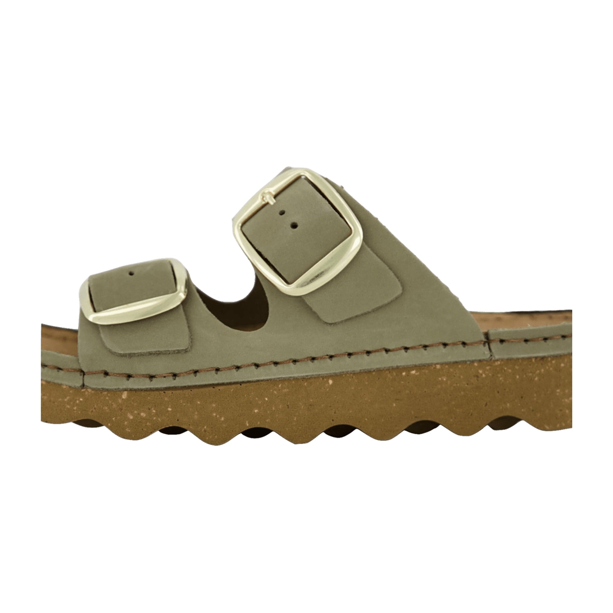 Rohde Foggia Green Nubuck Leather Sandals for Women with Buckle Closure