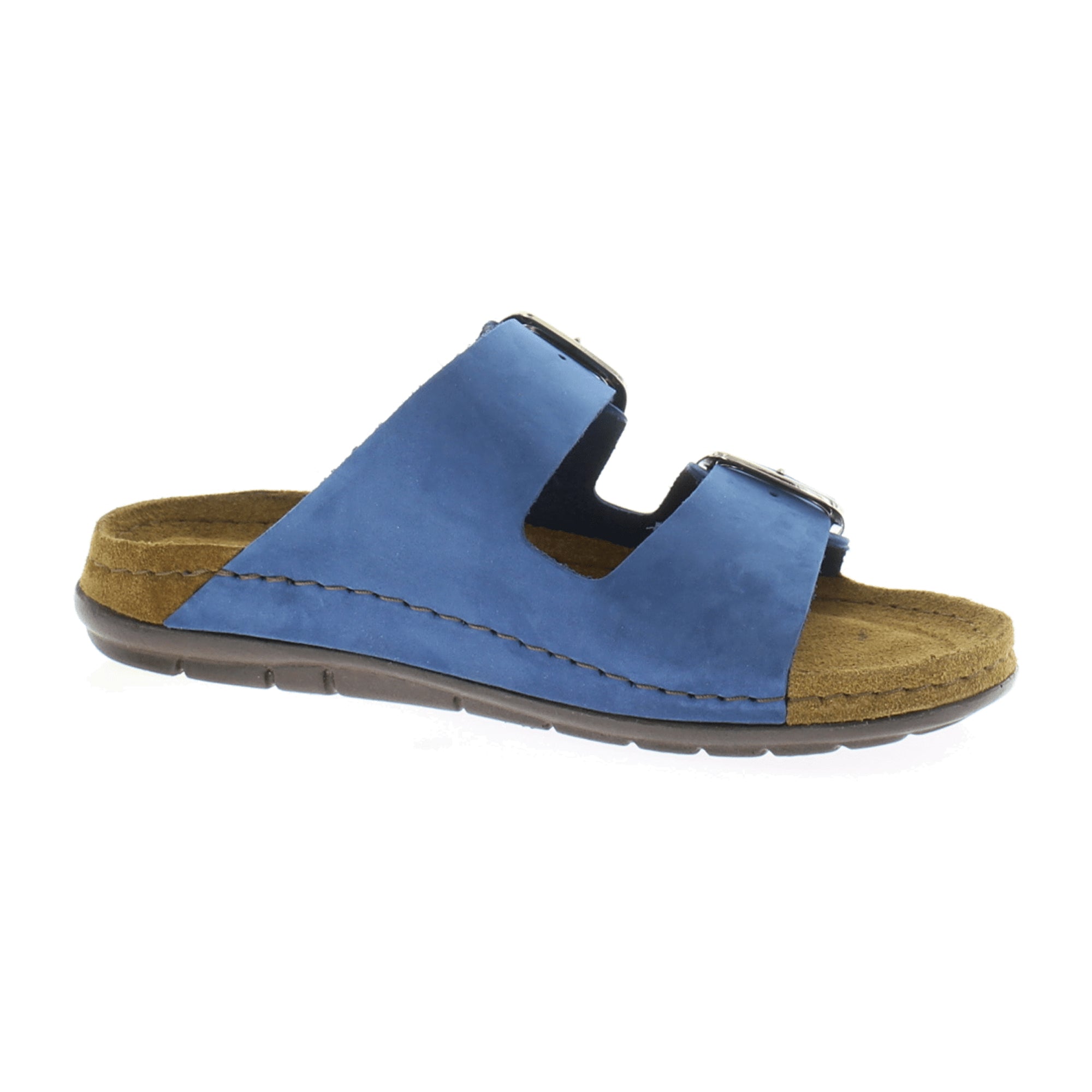 Rohde Rodigo-D Women's Blue Nubuck Leather Sandals with Adjustable Straps