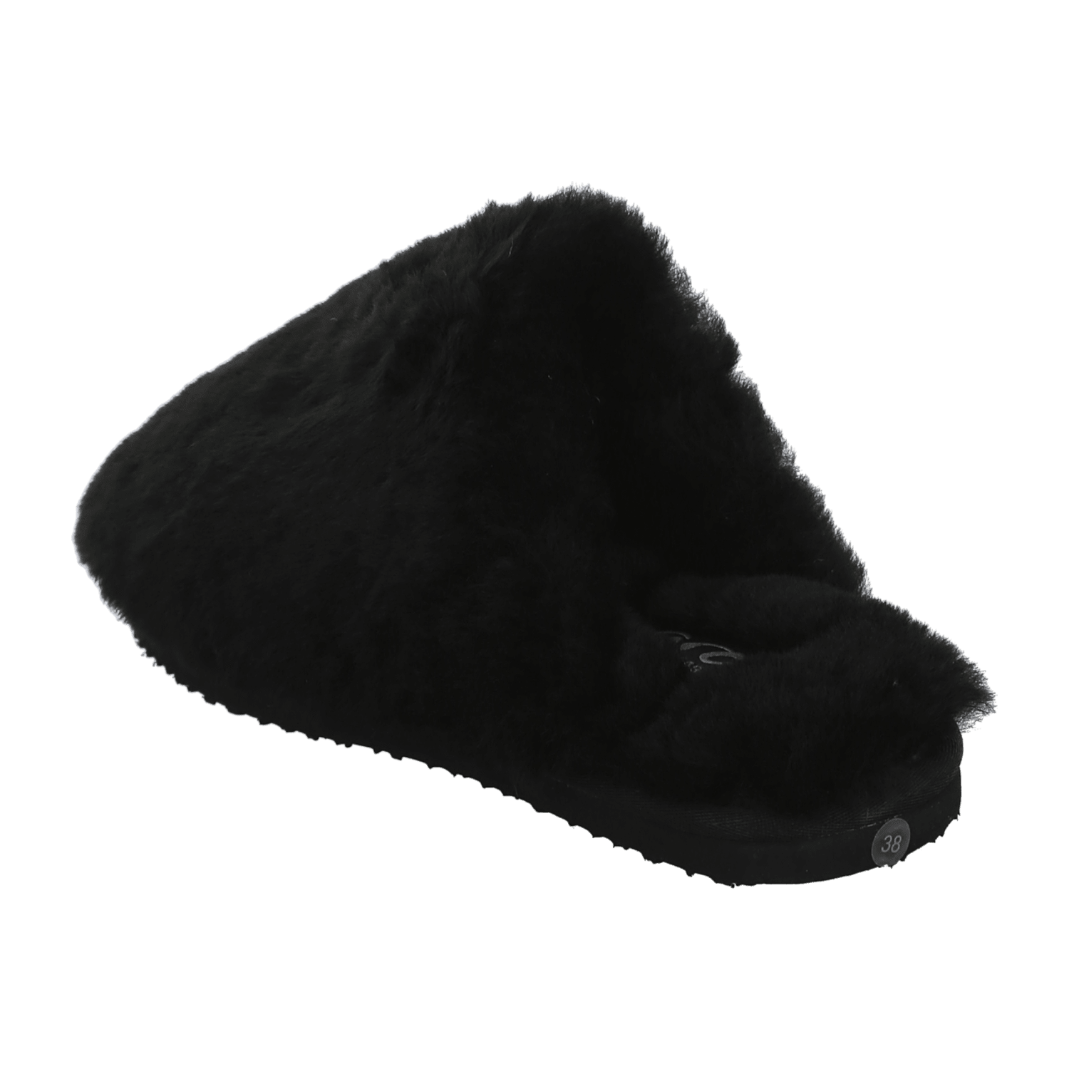 ARA Cosy Women's Slipper Lambswool Fur Black Round Toe EVA Sole