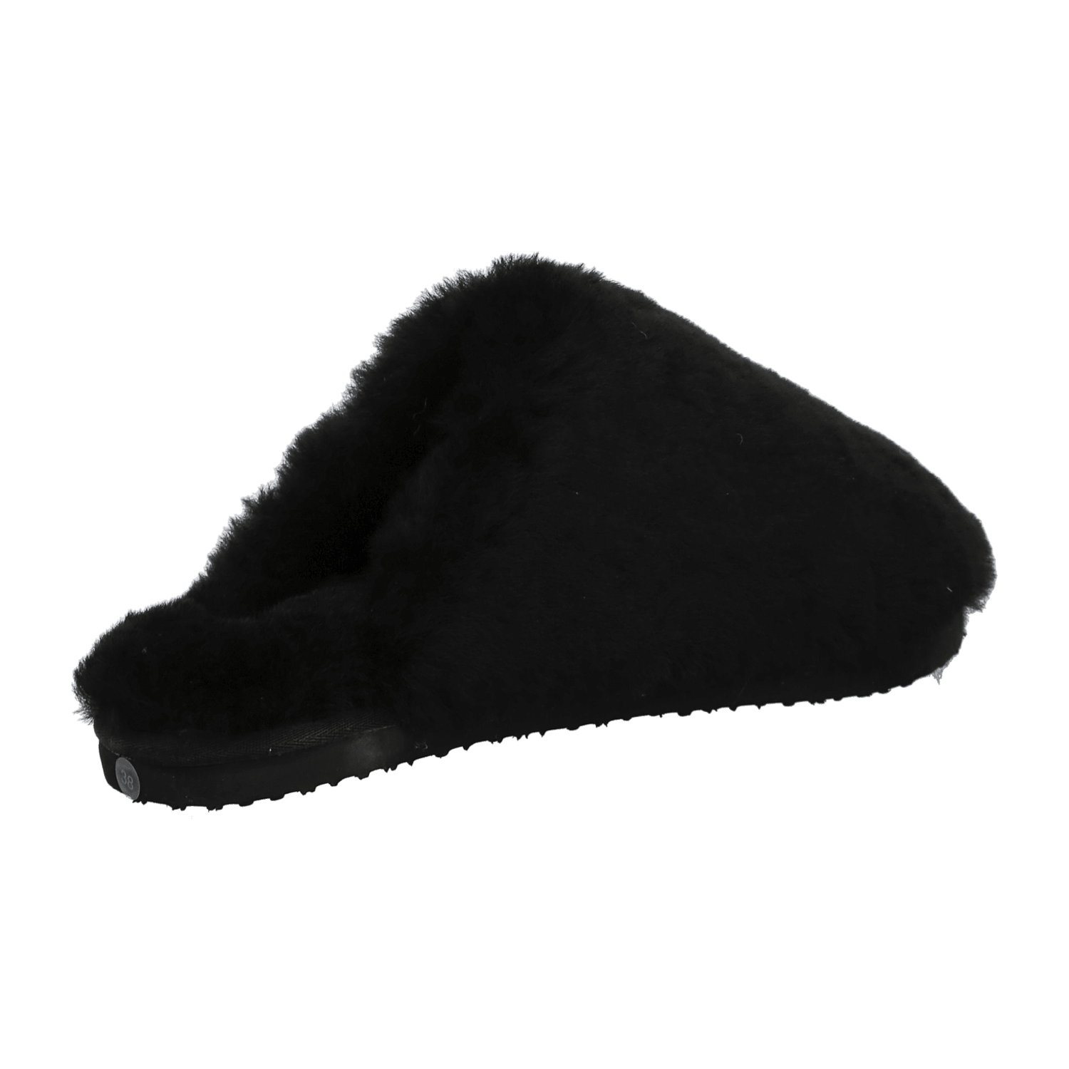 ARA Cosy Women's Slipper Lambswool Fur Black Round Toe EVA Sole