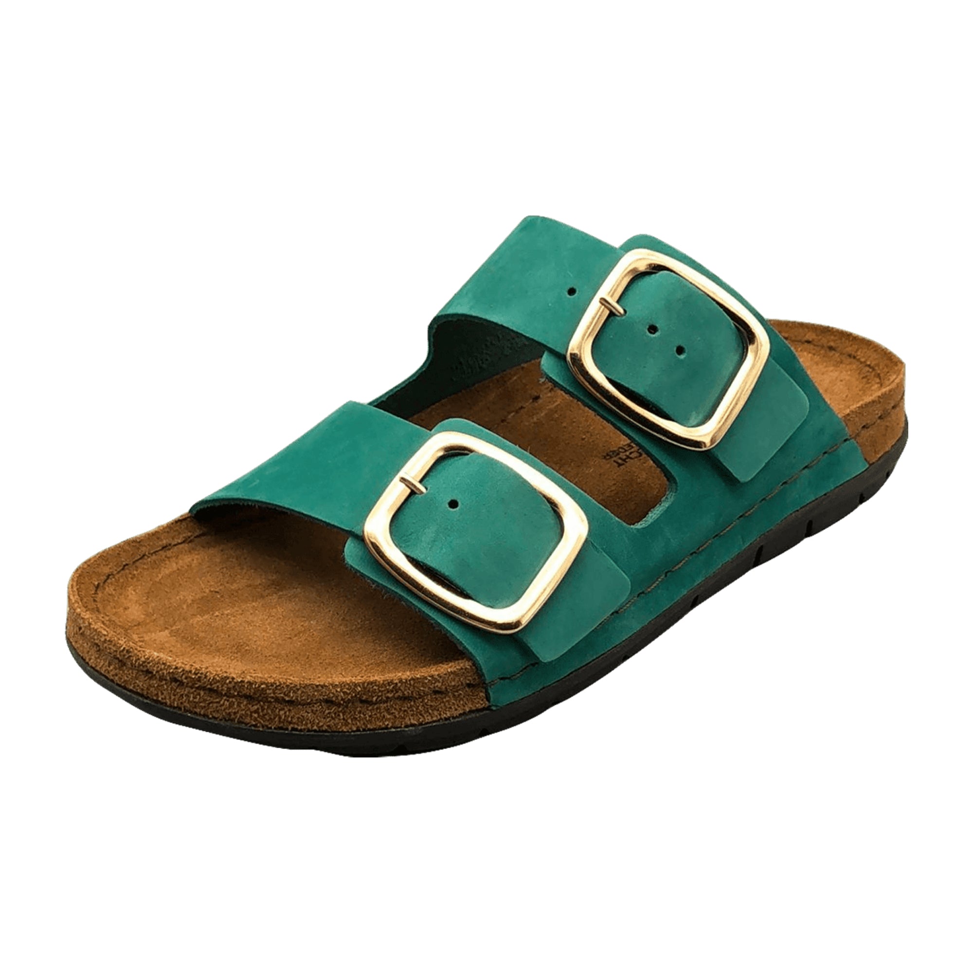 Rohde 5879 Women's Green Leather Sandals with Buckle Closure