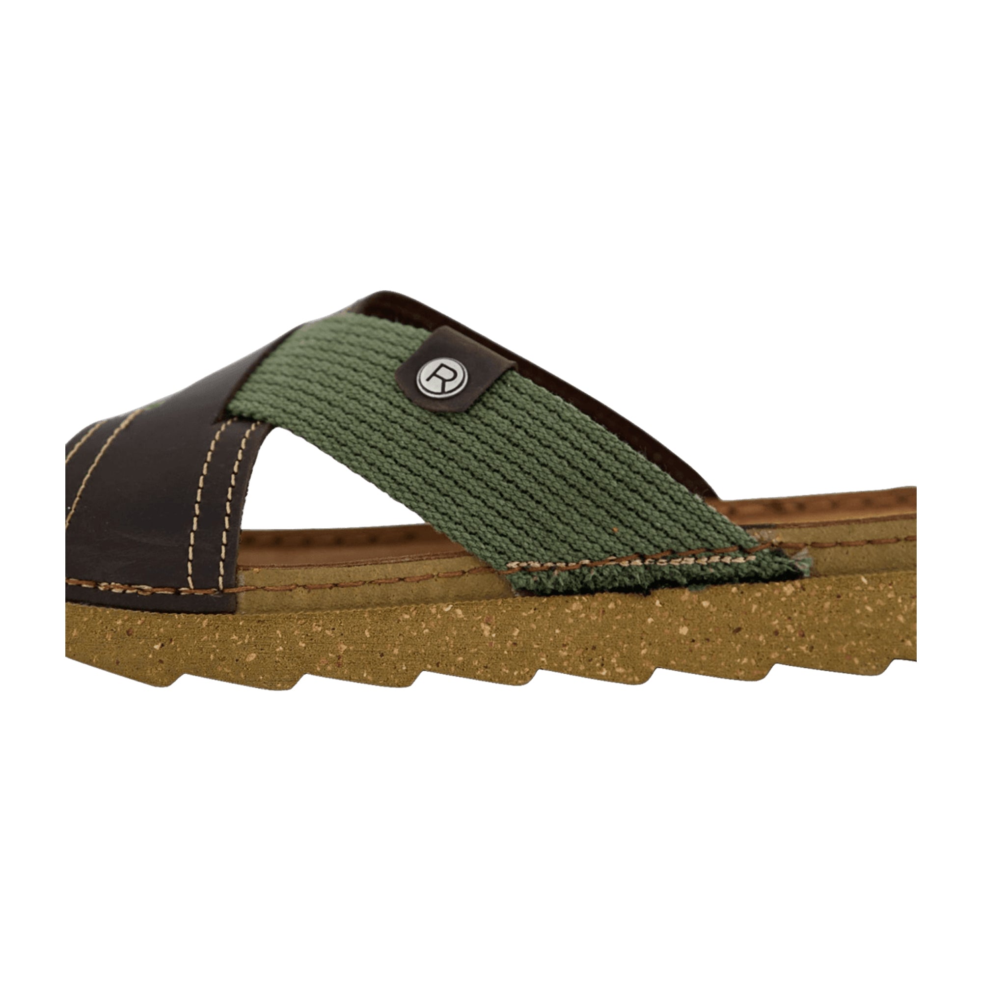 Rohde Green Men's Slip-On Sandals Leather Textile Upper Comfortable Summer Shoes