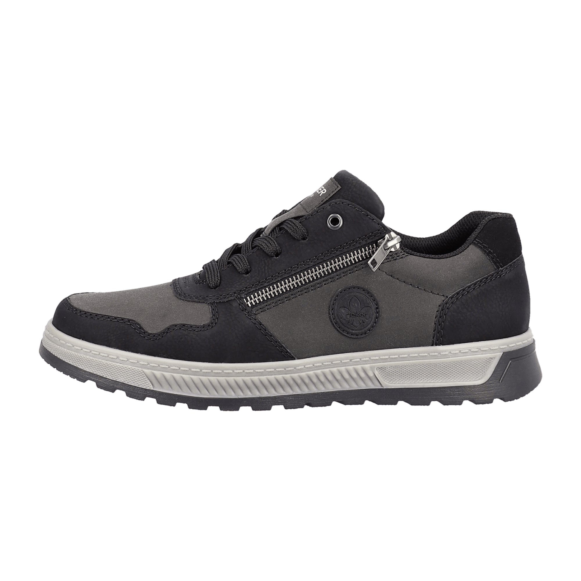 Rieker Men's Black Casual Sneakers with Lace-Up Closure