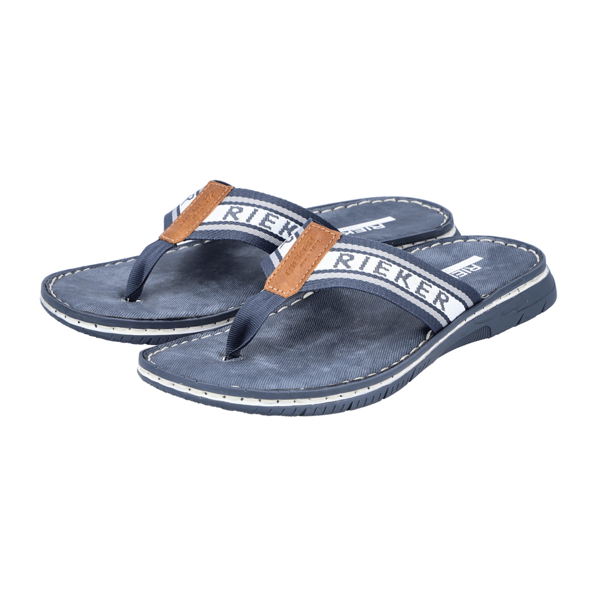 Rieker Men's Blue Sandals Slip-On Comfortable Summer Footwear