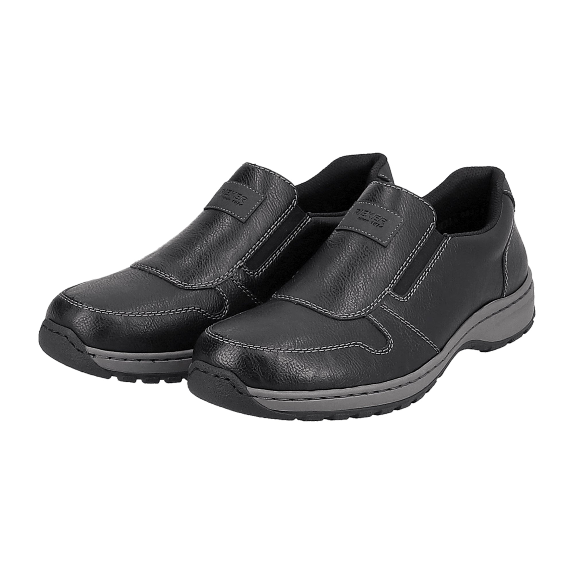 Rieker Aldama Burlington Black Men's Slip-On Casual Shoes with Removable Insole