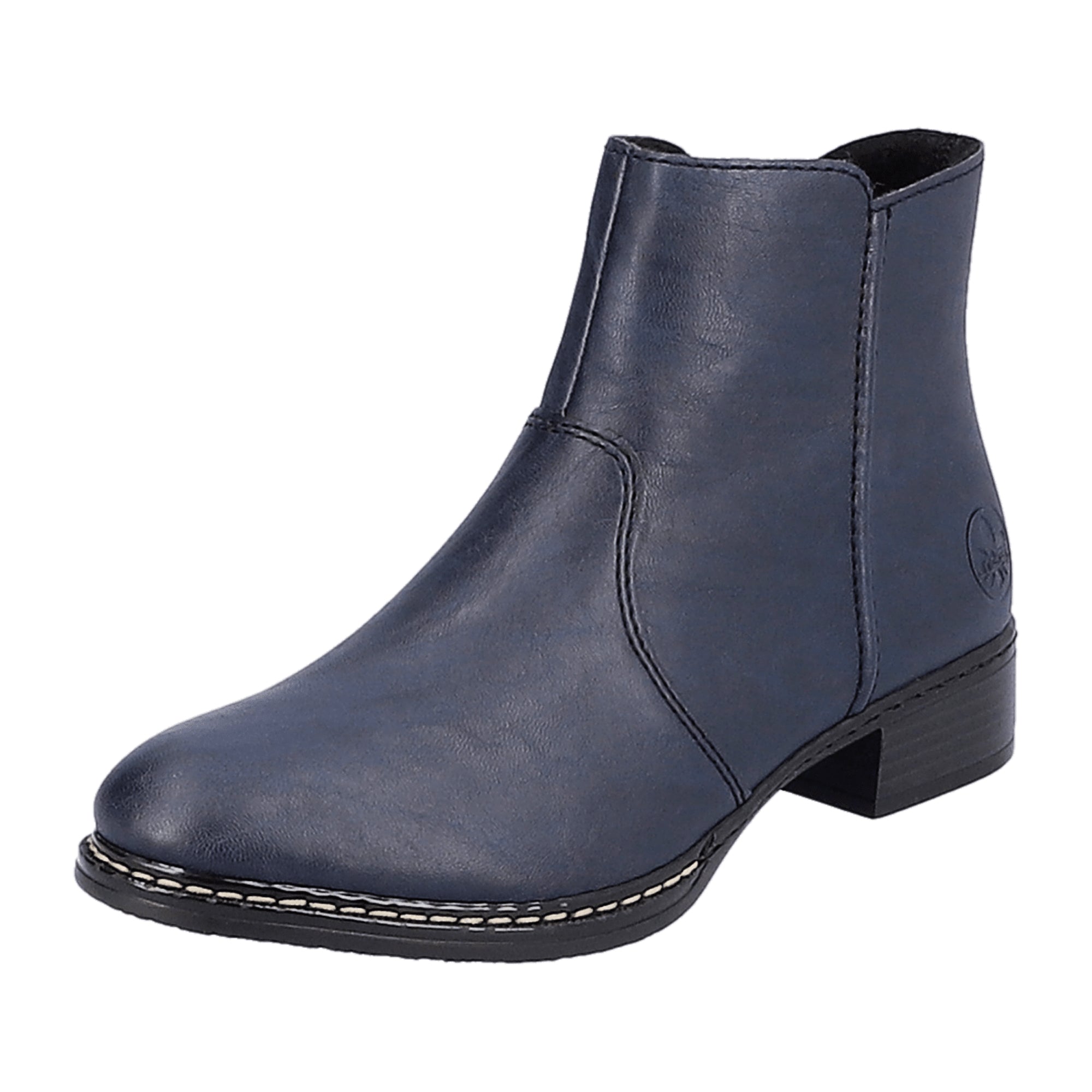 Rieker HWK Women's Blue Boots Block Heel Comfortable Warm Lined Winter Footwear