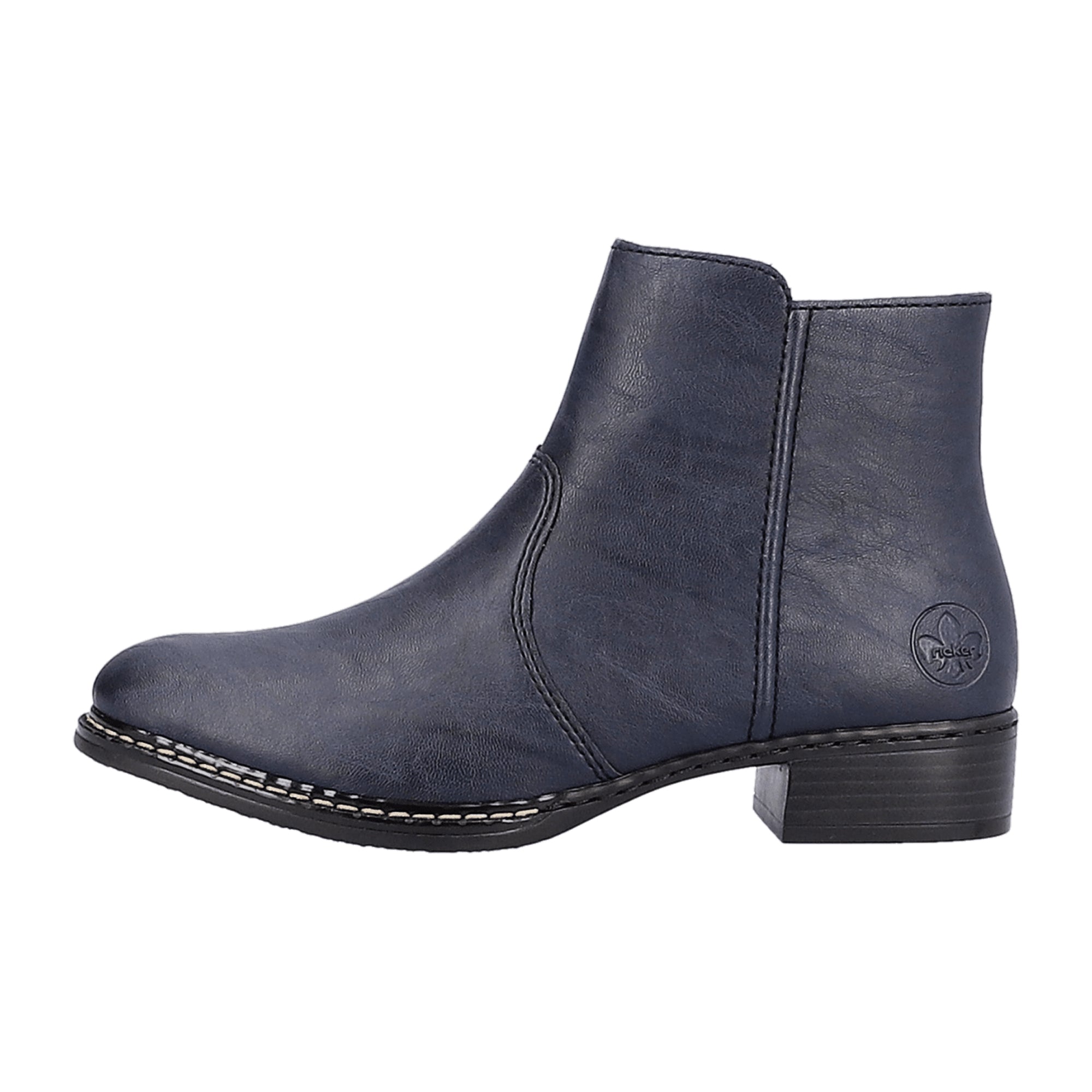 Rieker HWK Women's Blue Boots Block Heel Comfortable Warm Lined Winter Footwear