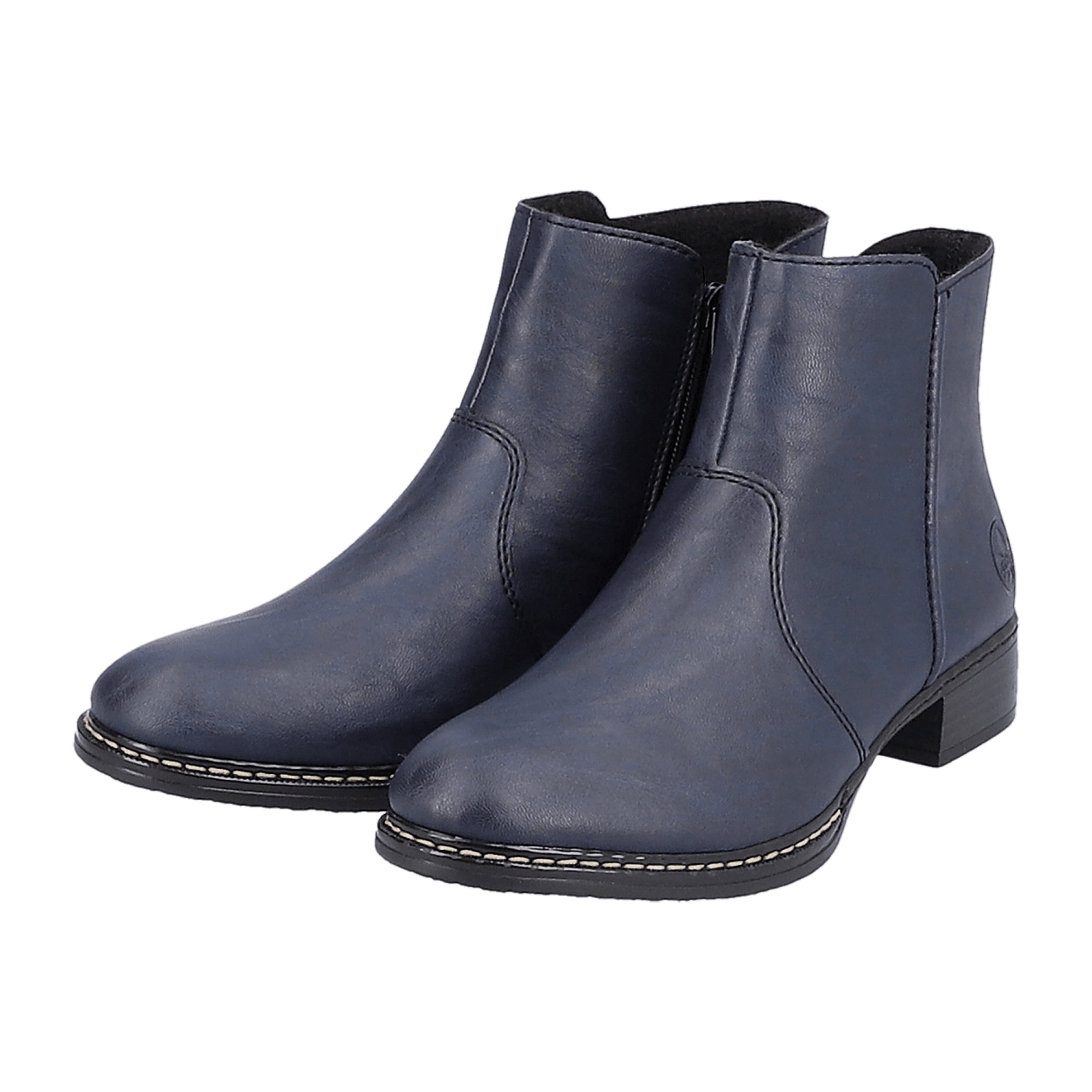 Rieker HWK Women's Blue Boots Block Heel Comfortable Warm Lined Winter Footwear