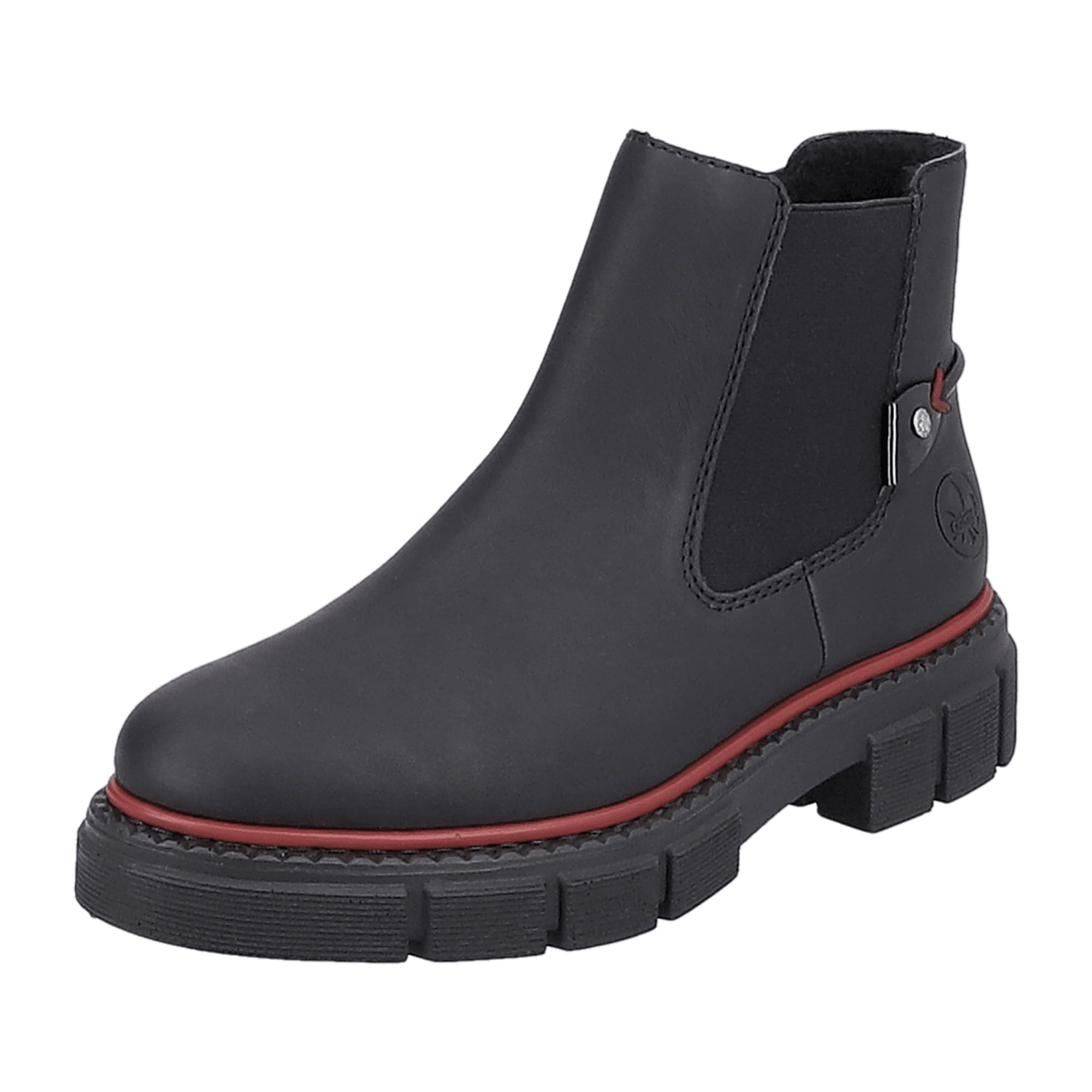 Rieker HWK Women's Black Boots Slip-On Faux Leather Winter Shoes
