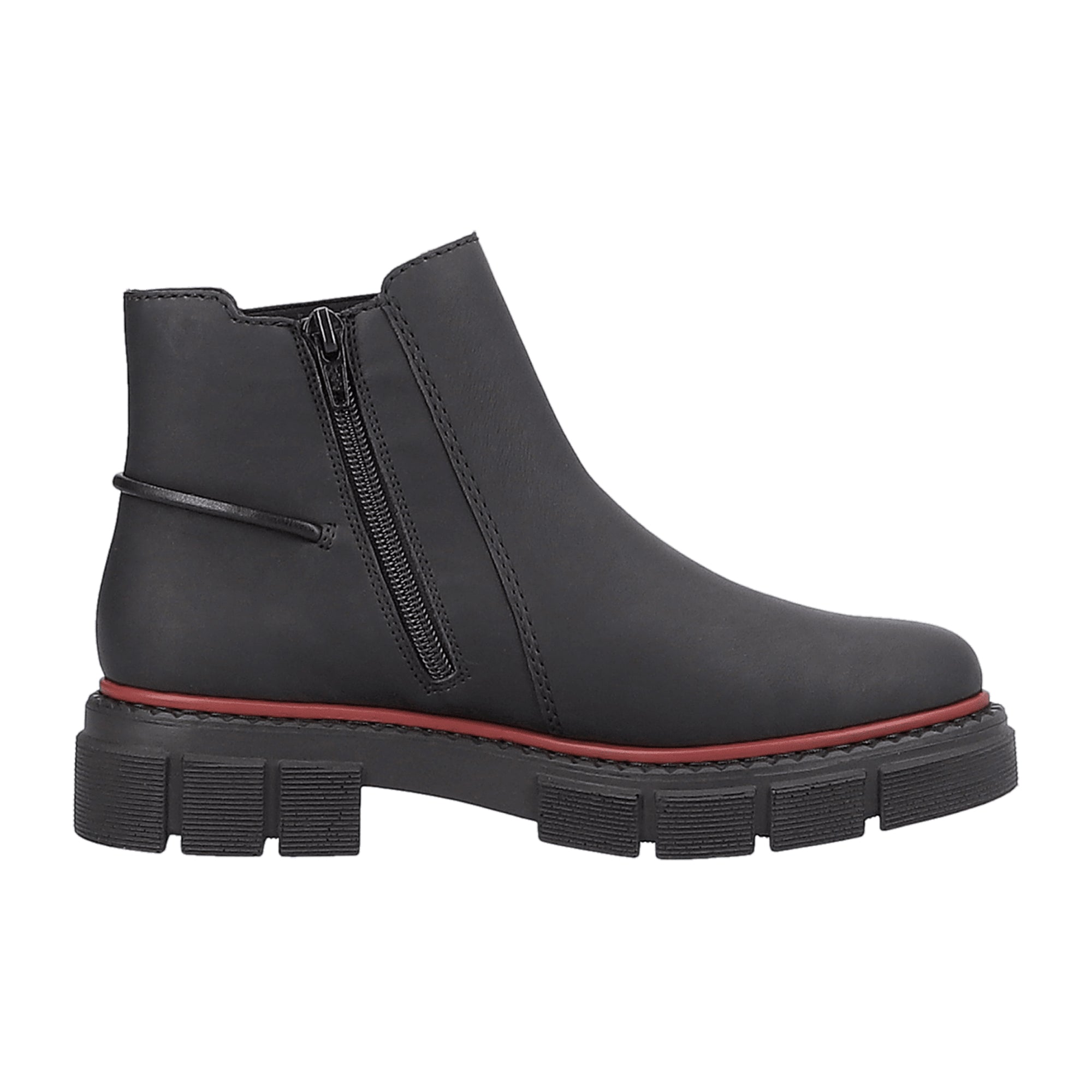 Rieker HWK Women's Black Boots Slip-On Faux Leather Winter Shoes