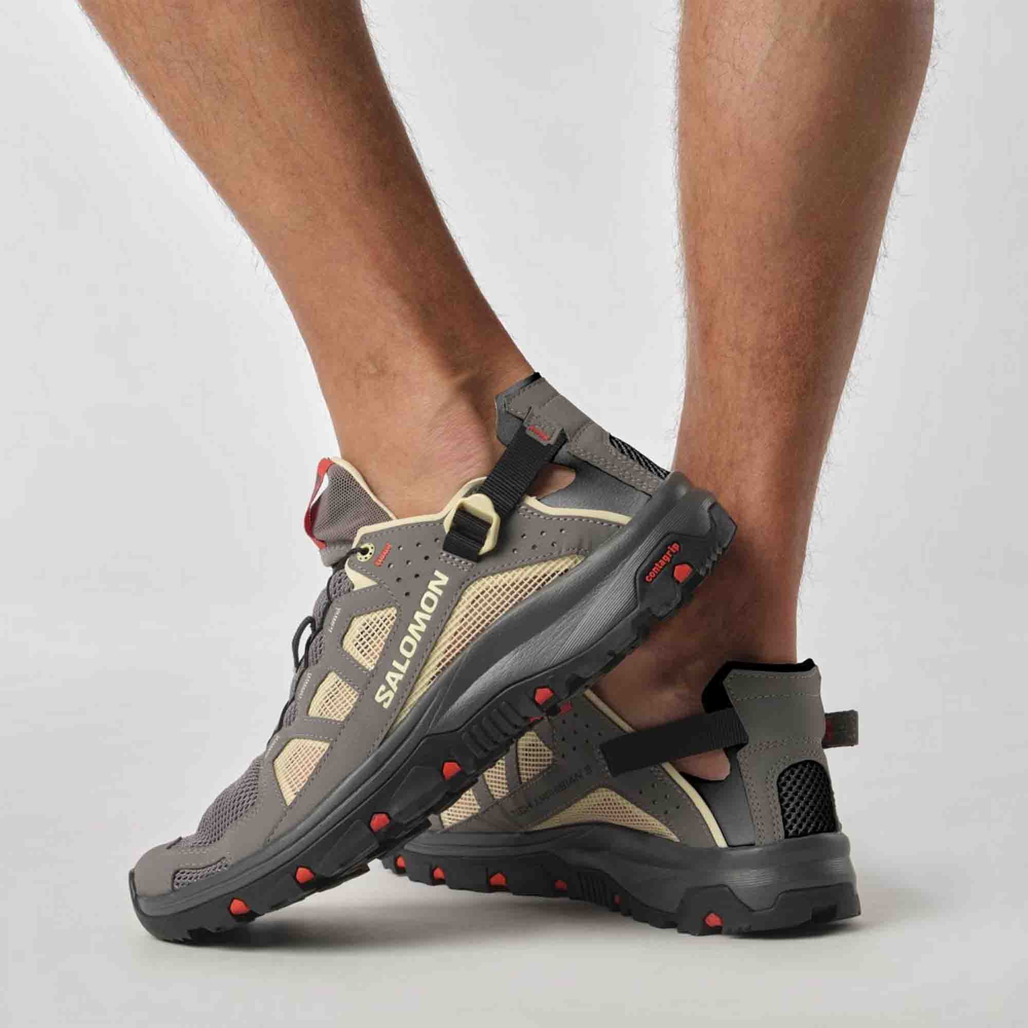 Salomon Techamphib pewter for men, gray, shoes