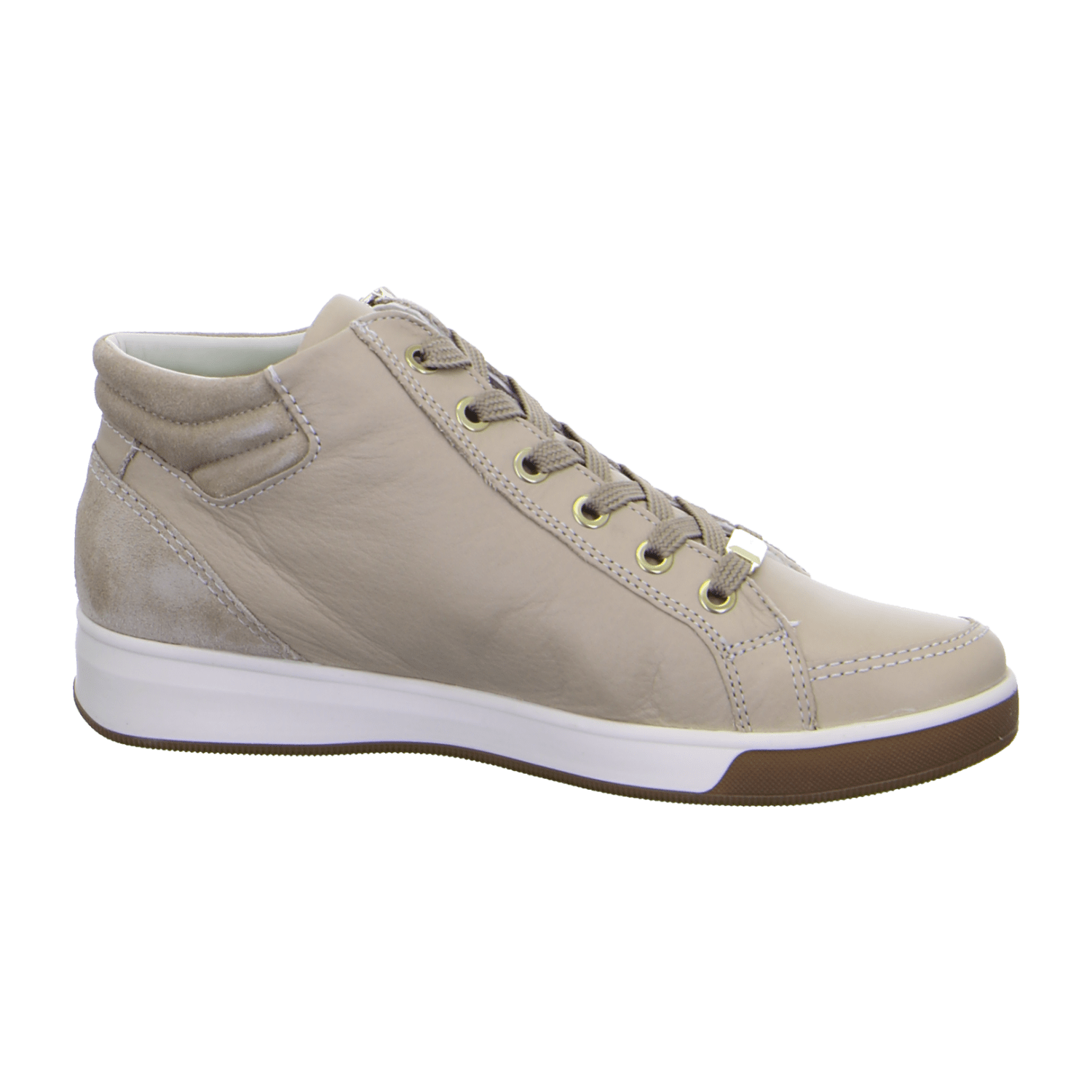 ARA ROM ROM-ST Women's Beige Suede Sneakers with Lace-Up Closure and Round Toe