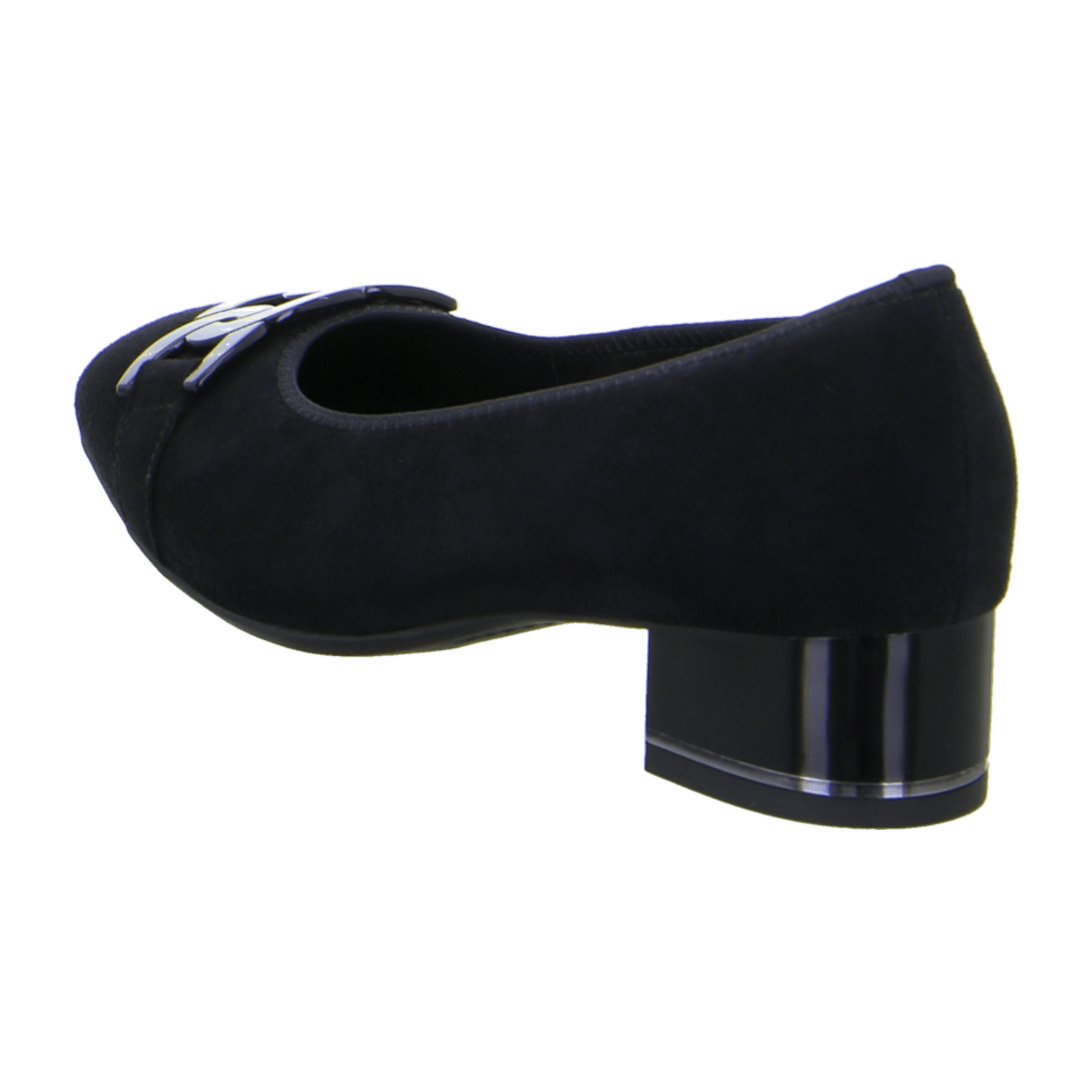 ARA Women's Velour Leather Pumps with Round Toe, Pull-On Style in Black