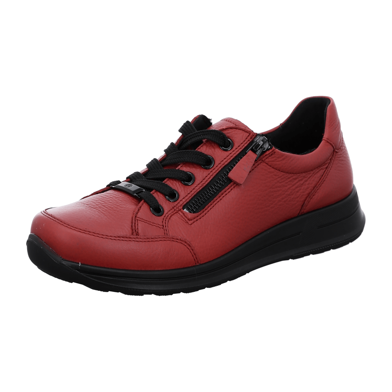 ARA Osaka Women's Smooth Leather Lace-Up Sneakers in Red