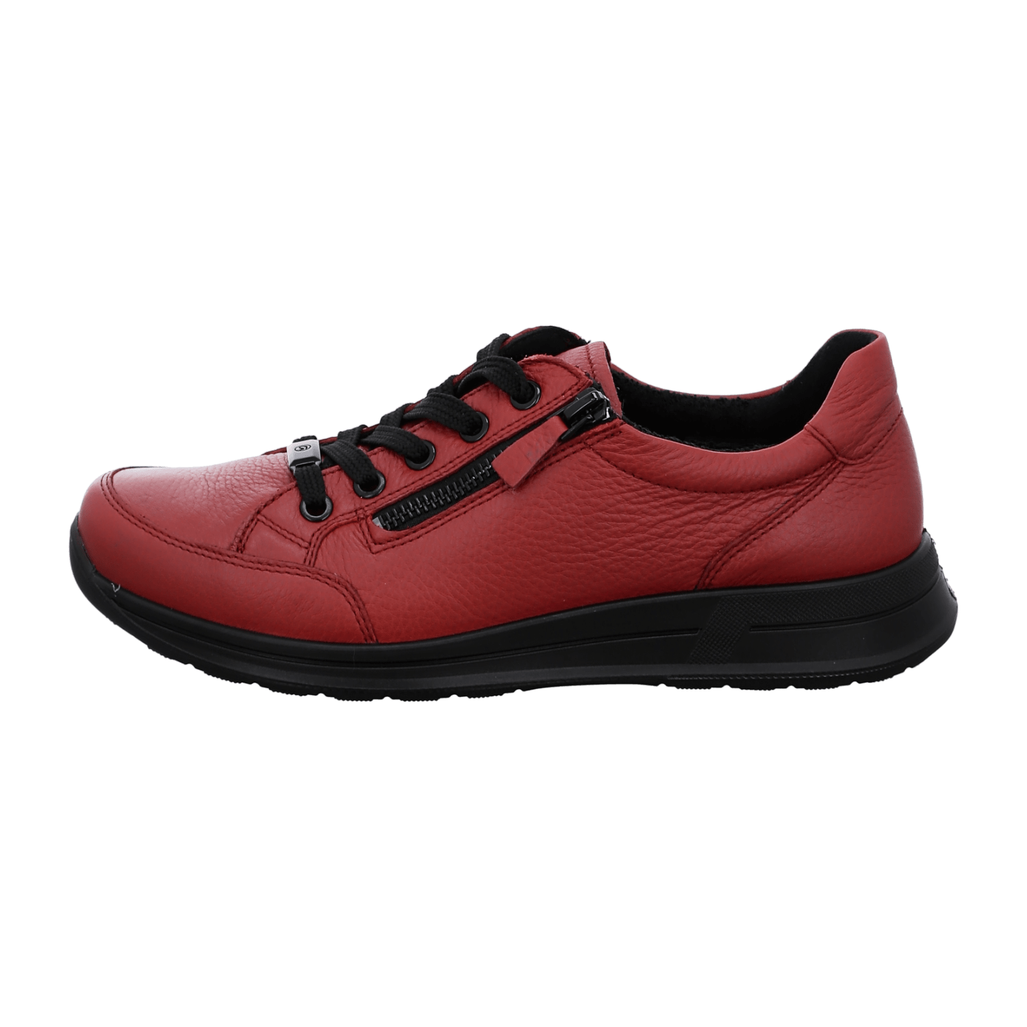 ARA Osaka Women's Smooth Leather Lace-Up Sneakers in Red