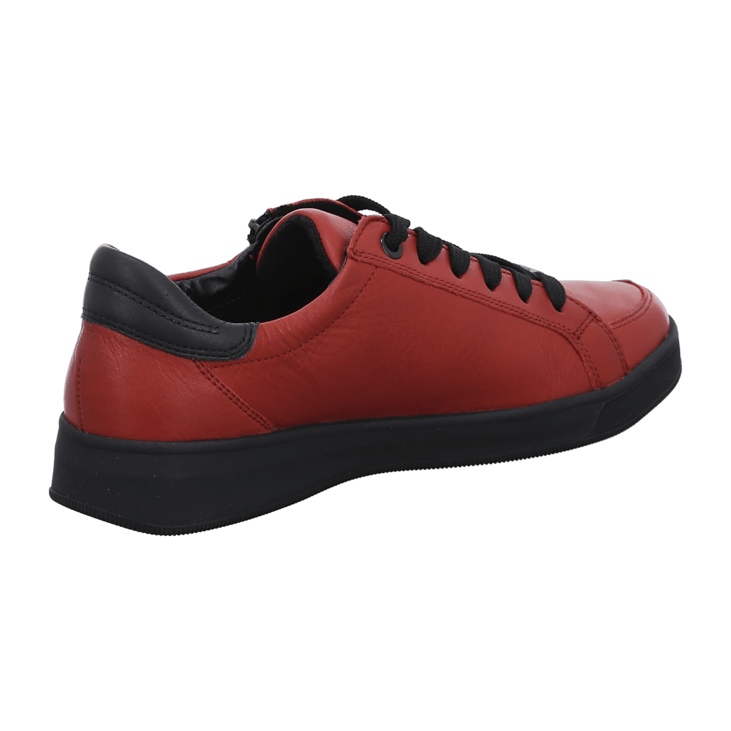 ARA Rom Sneakers for Women in Red Smooth Leather with Lace-Up Closure and Round Toe