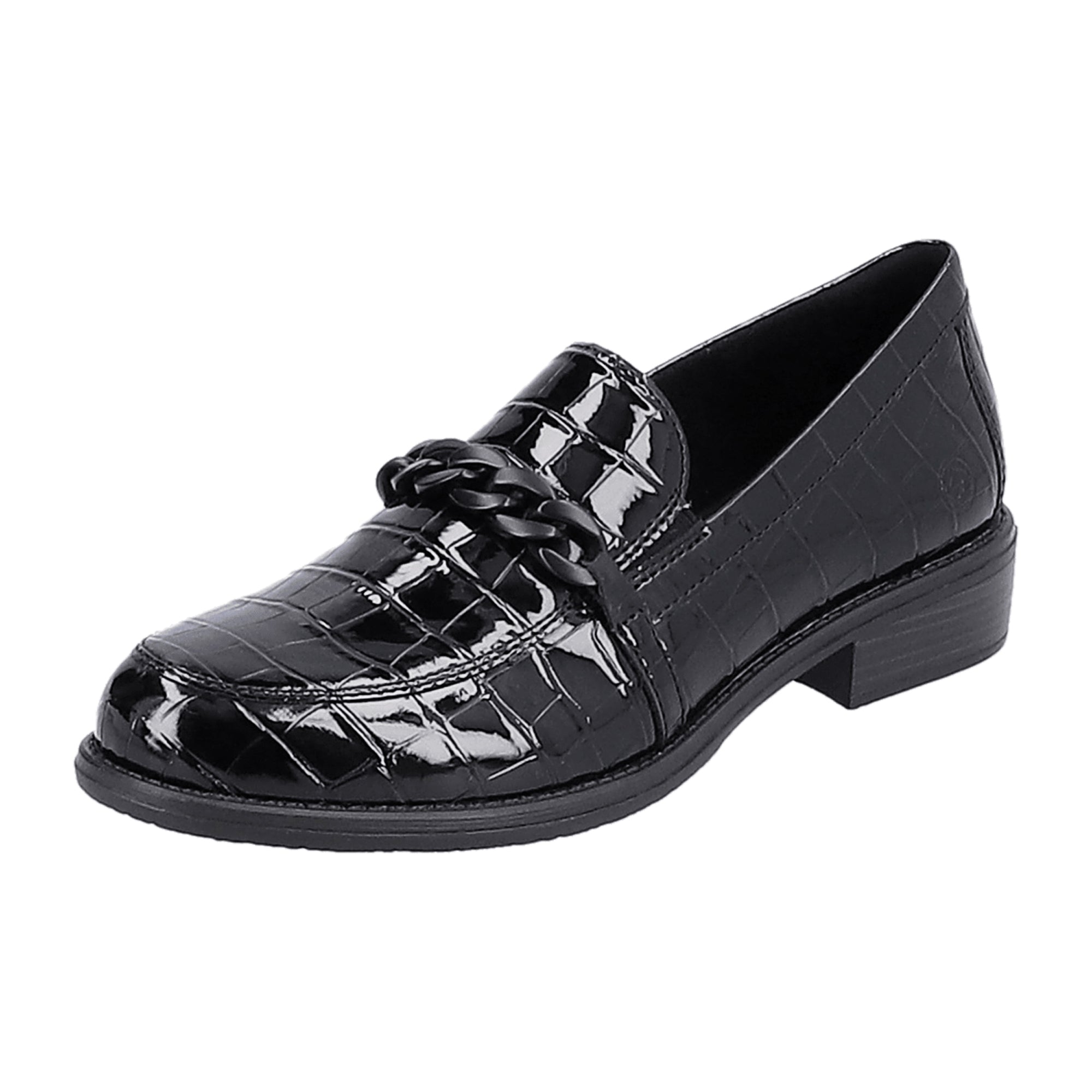 Remonte Black Women's Slip-On Shoes with 4 cm Heel and PU Sole