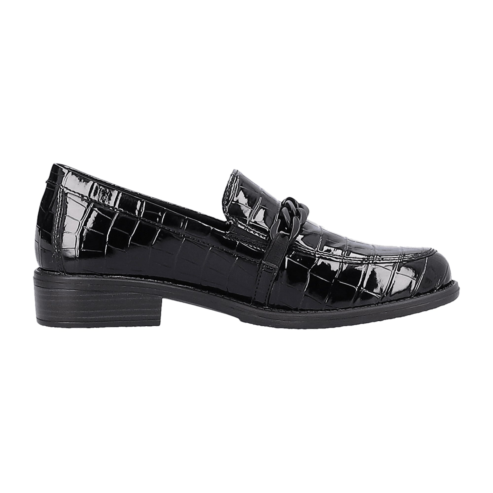 Remonte Black Women's Slip-On Shoes with 4 cm Heel and PU Sole