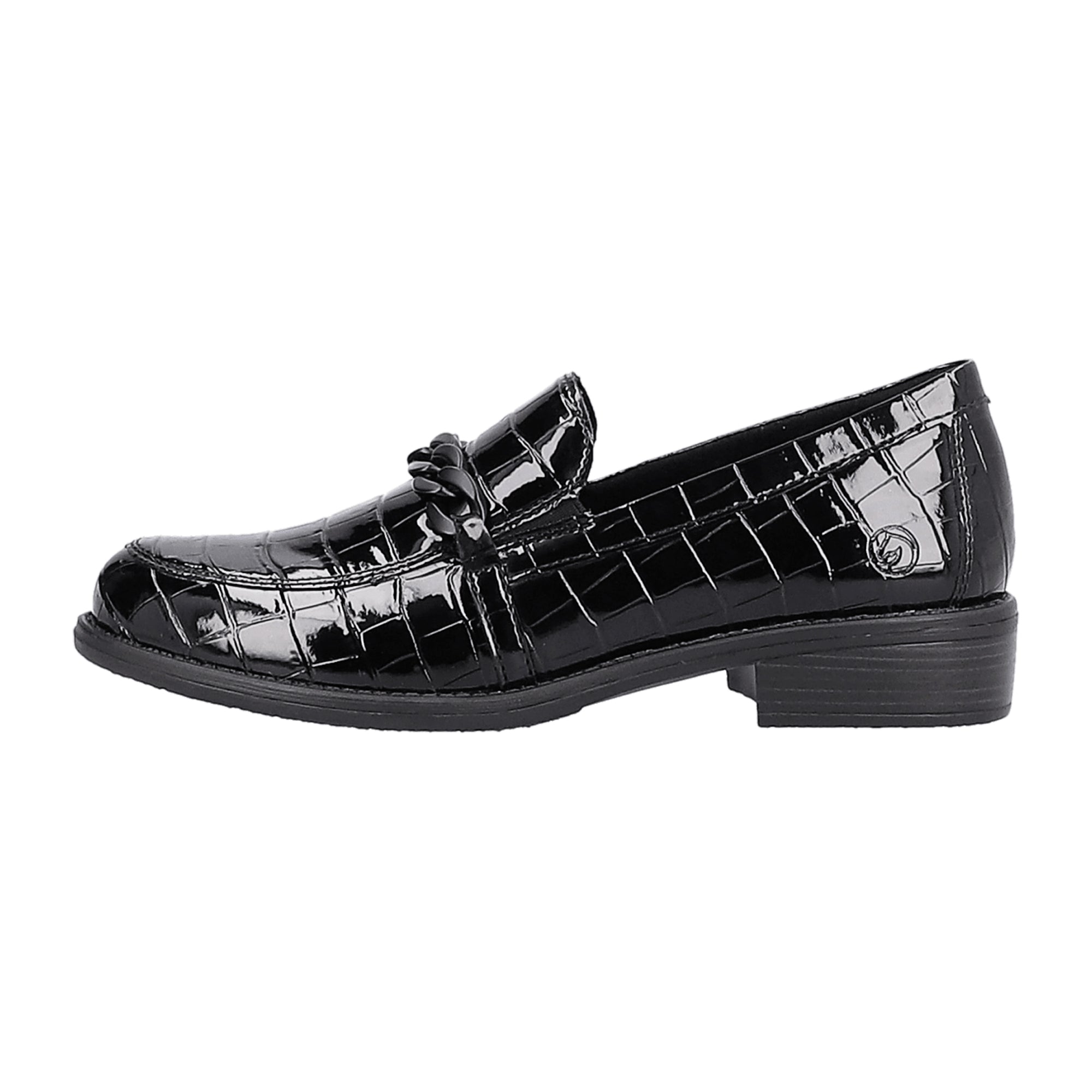 Remonte Black Women's Slip-On Shoes with 4 cm Heel and PU Sole
