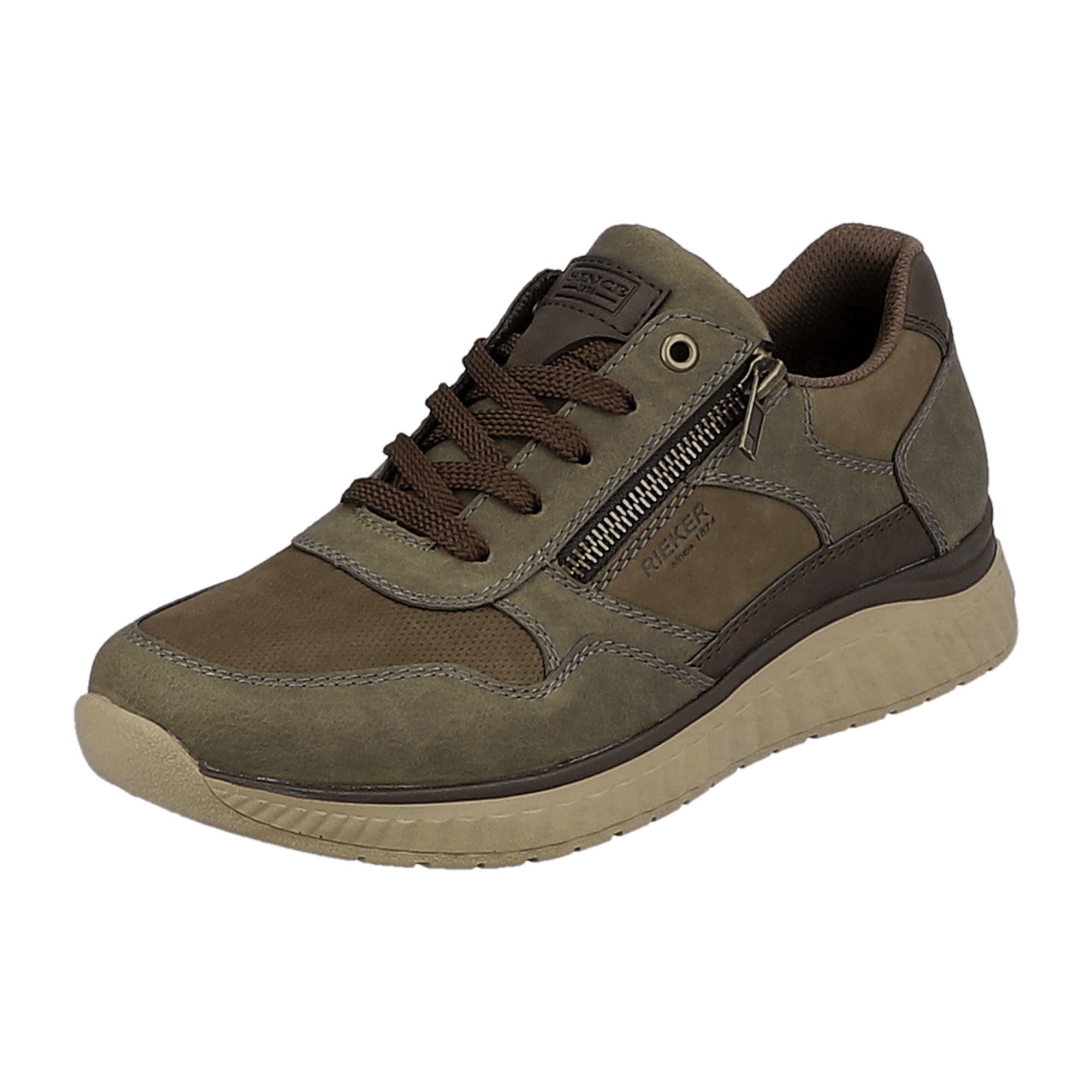 Rieker Bastia Sarajevo Brown Men's Shoes with Zip and Lace-Up Closure